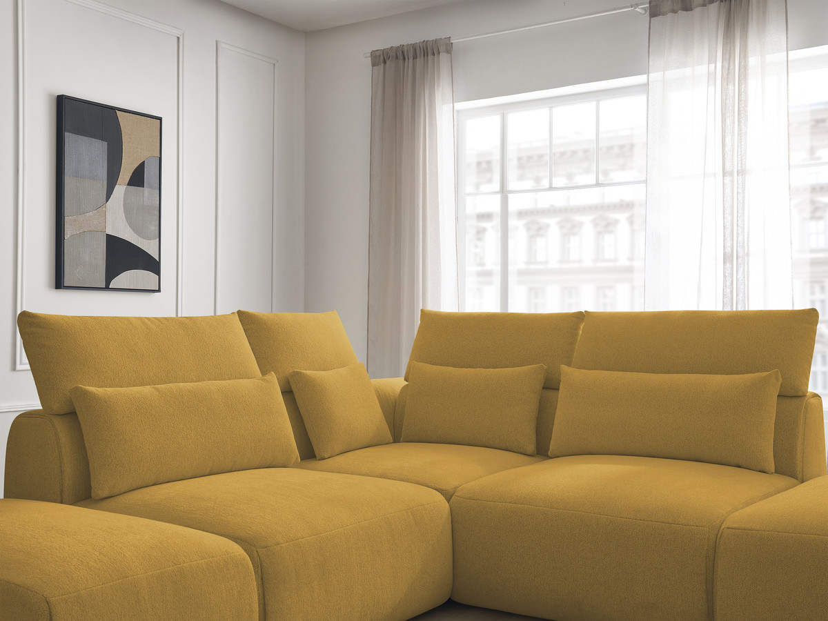 Bobochic Jana Ecksofa Melange-Stoff Gelb
