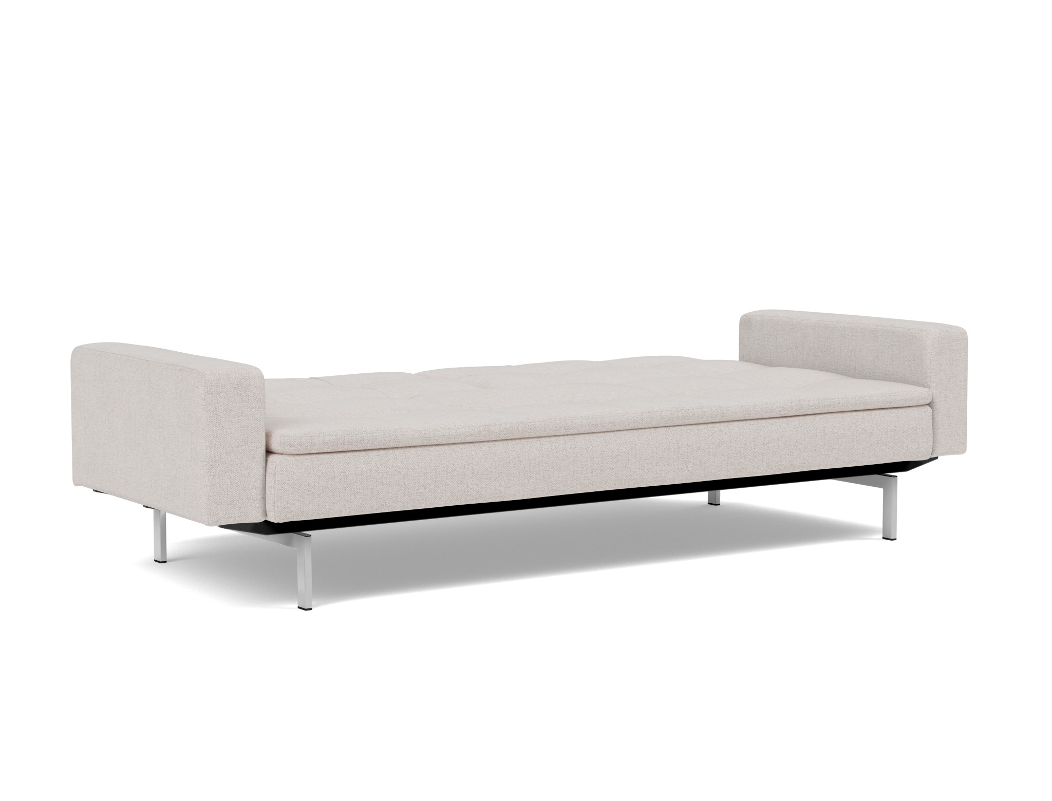 Schlafsofa Dublexo mit Armlehnen Strukturierter Stoff Weda 300-Weda-Sand Beine Chrom