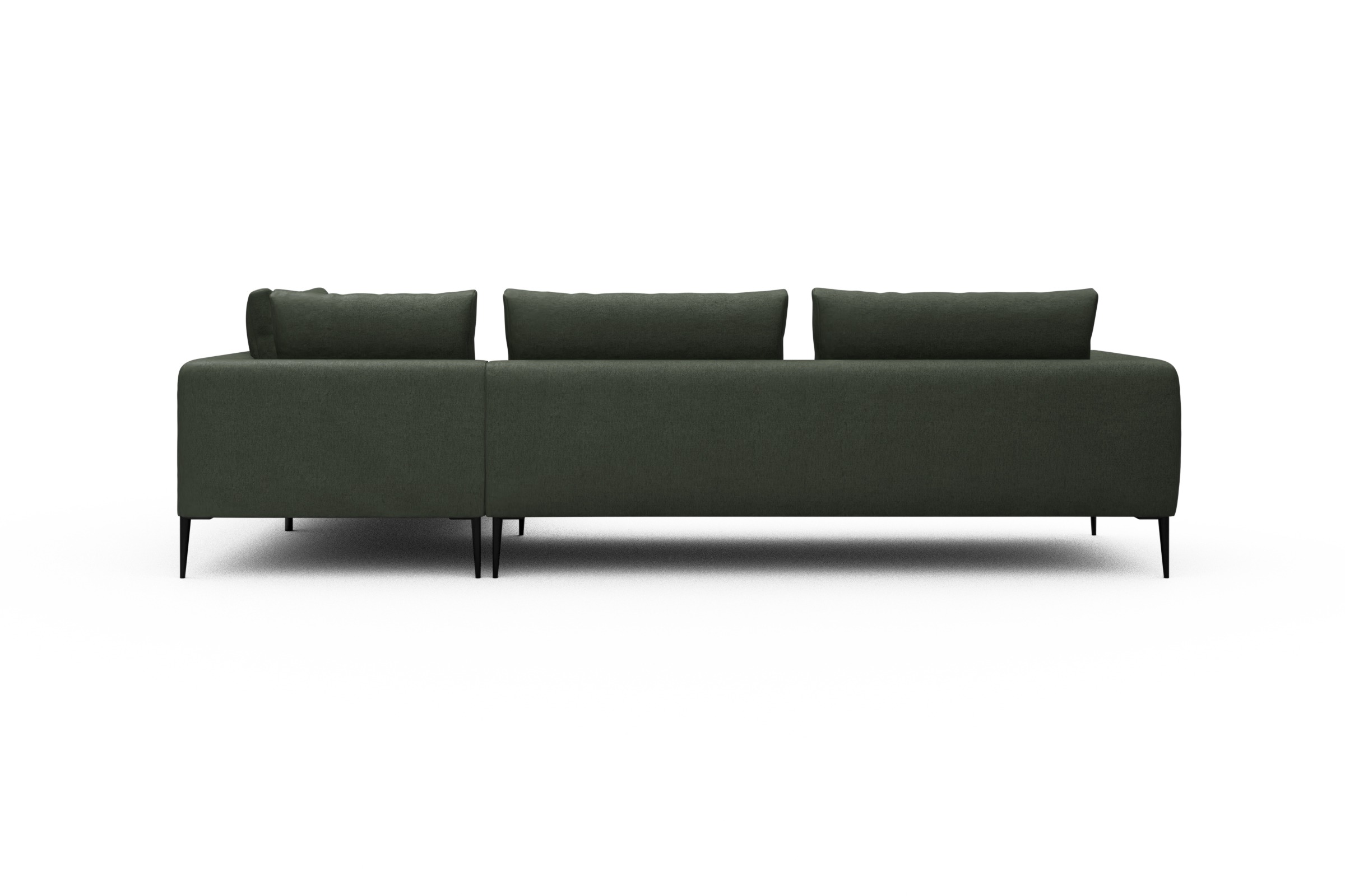 Ecksofa Paul Relax-Ecke links mit 3-Sitzer Denari-Forest-Green