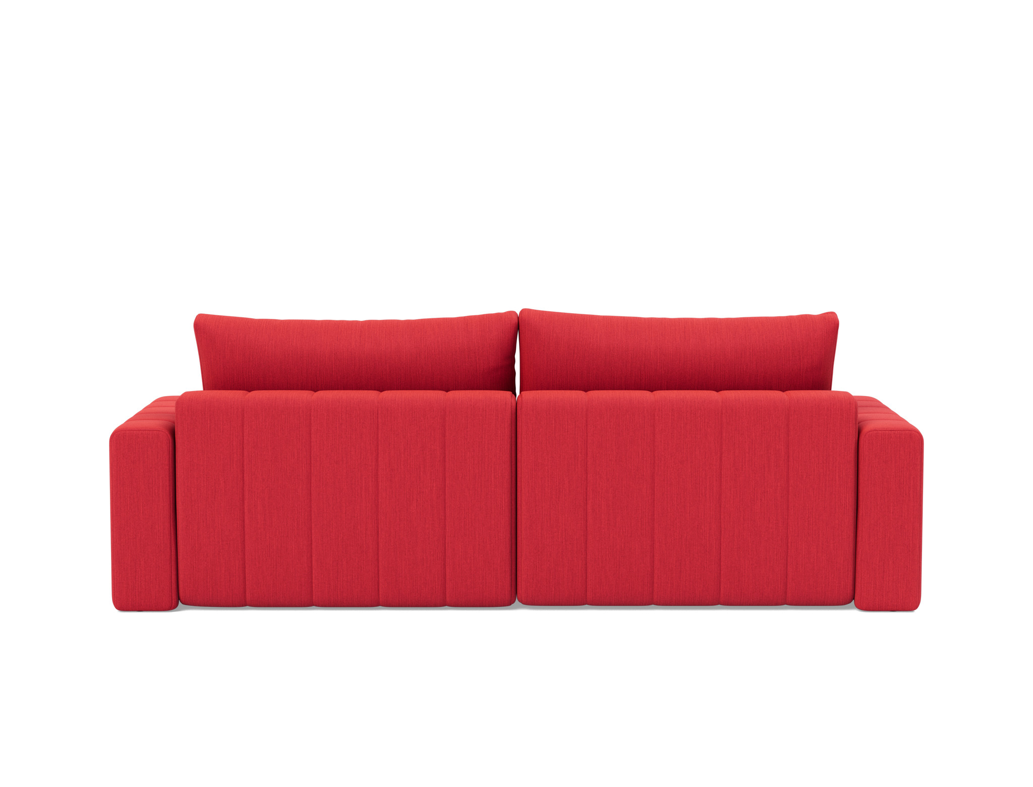 Schlafsofa Akello mit Chaiselongue und Armlehnen Flachgewebe Elegance 511-Red