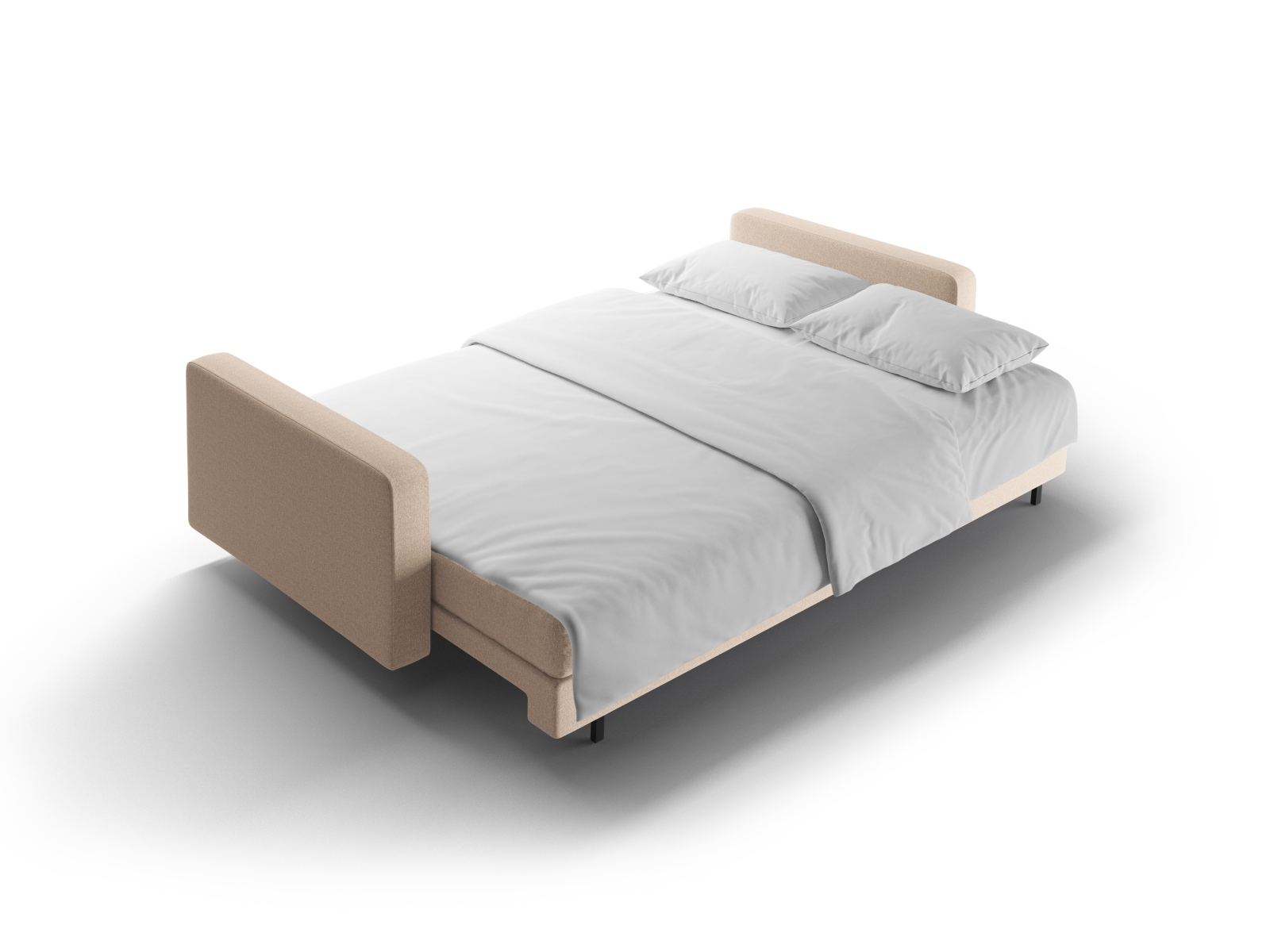 Cosmopolitan Design Schlafsofa Bali 3-Sitzer mit Bettkasten Strukturierter Stoff Neve Beige