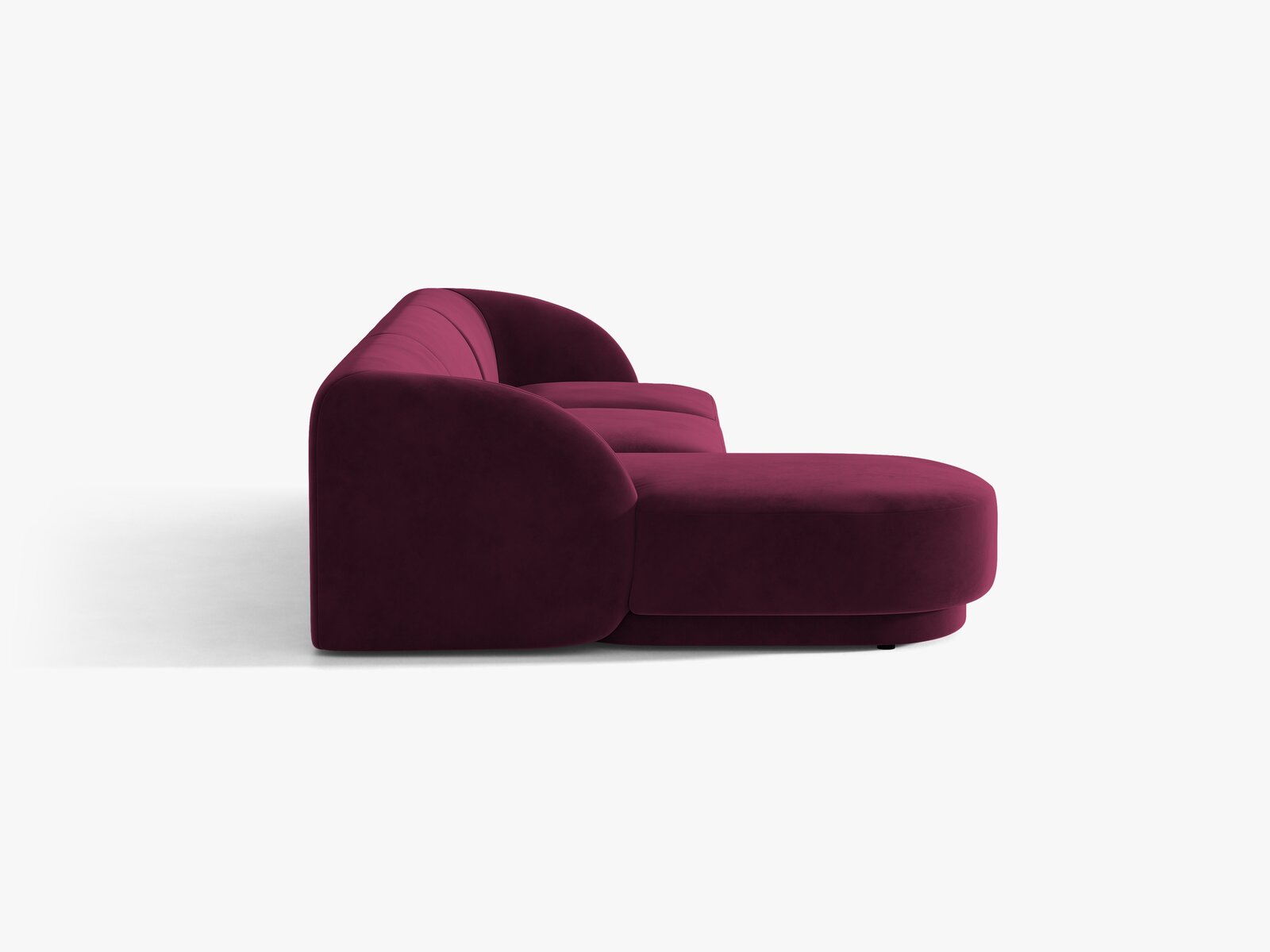 Micadoni Ecksofa Miley 4-Sitzer Links Samt Venus Burgunder