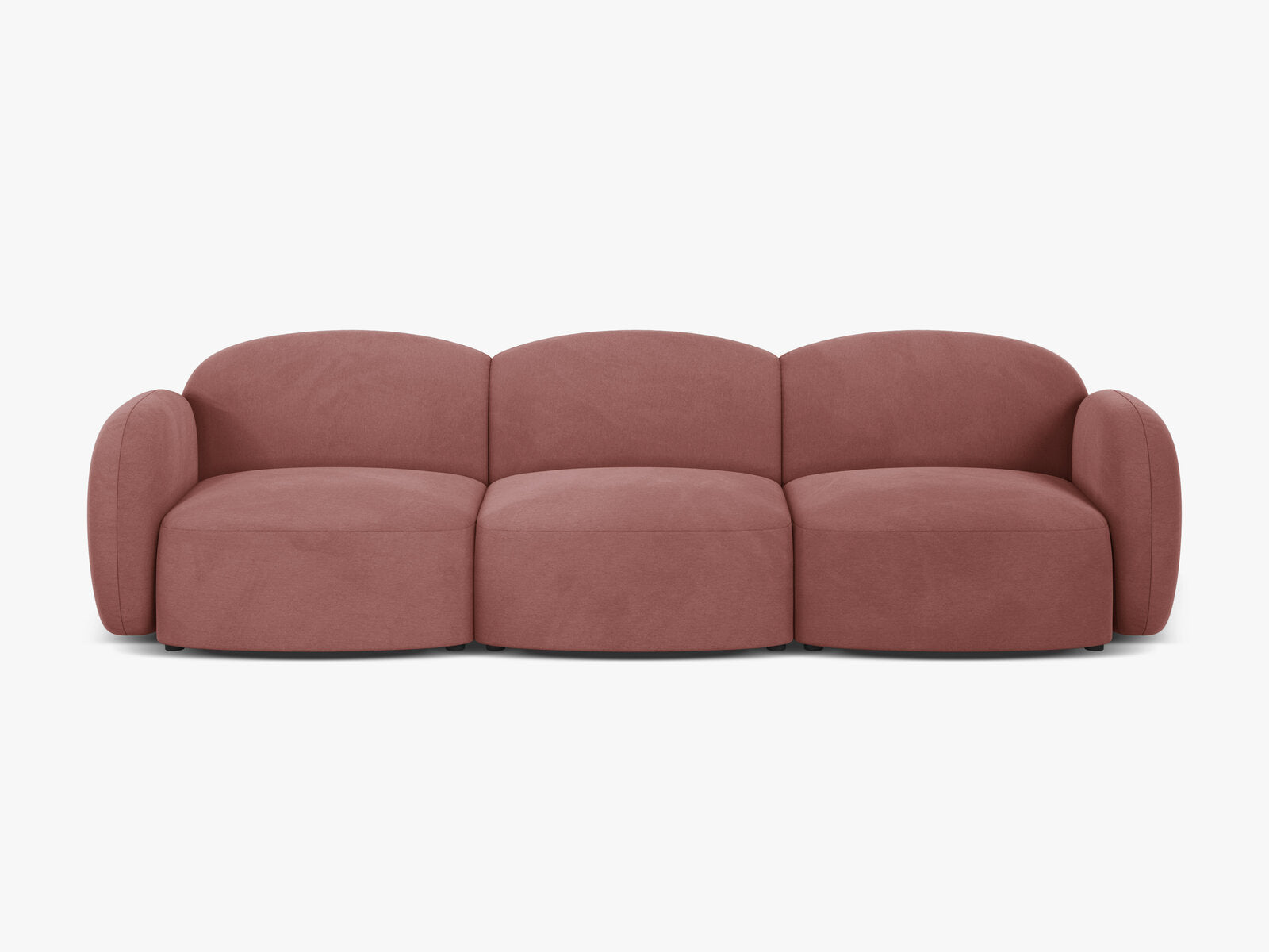 Micadoni Sofa Blair 3-Sitzer Samt Casino Lachs