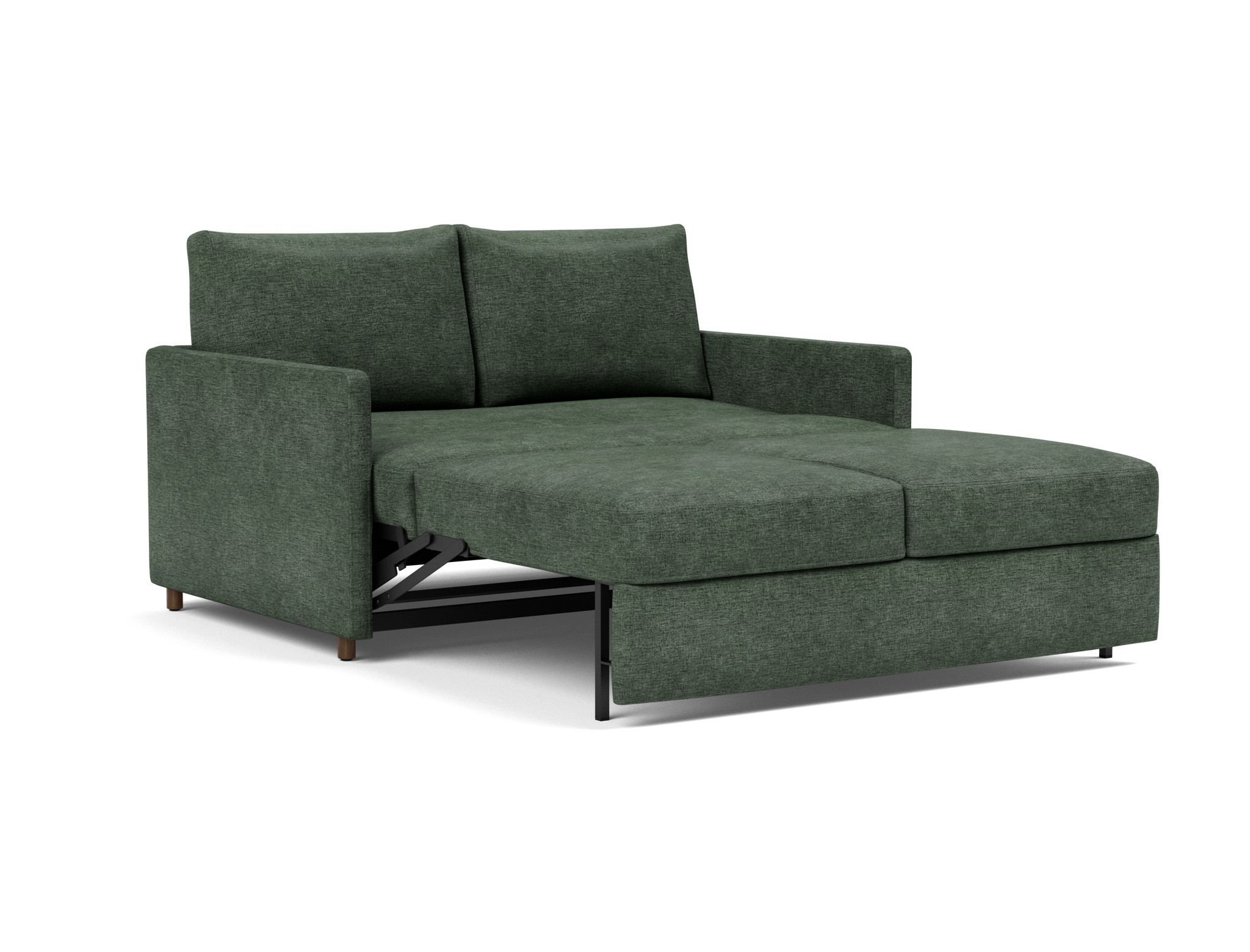 Schlafsofa Neah mit Slim-Armlehnen 140 Flachgewebe Avella 281-Pine-Green