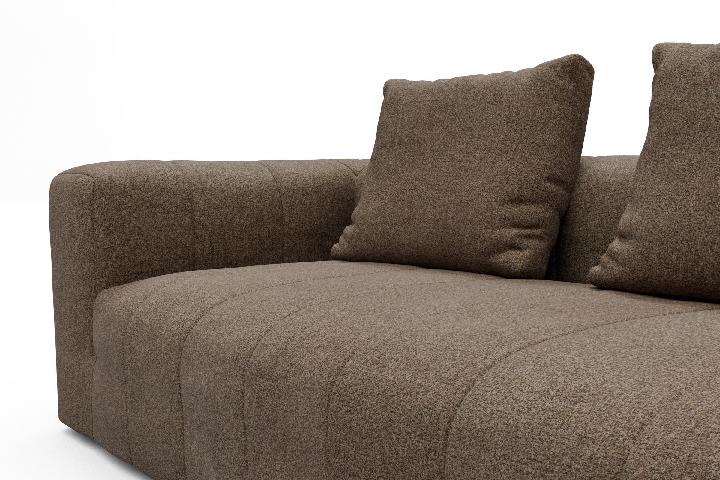 Ecksofa Hugo 2x 2,5-Sitzer Armlehne links Aivi-Khaki-Brown