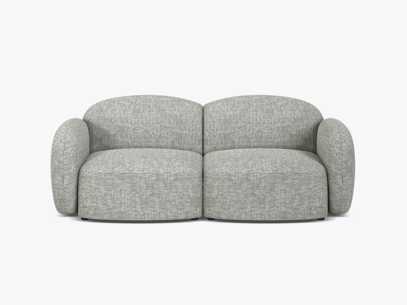 Micadoni Sofa Blair 2-Sitzer Strukturierter Stoff Baltimore Warmes Grau