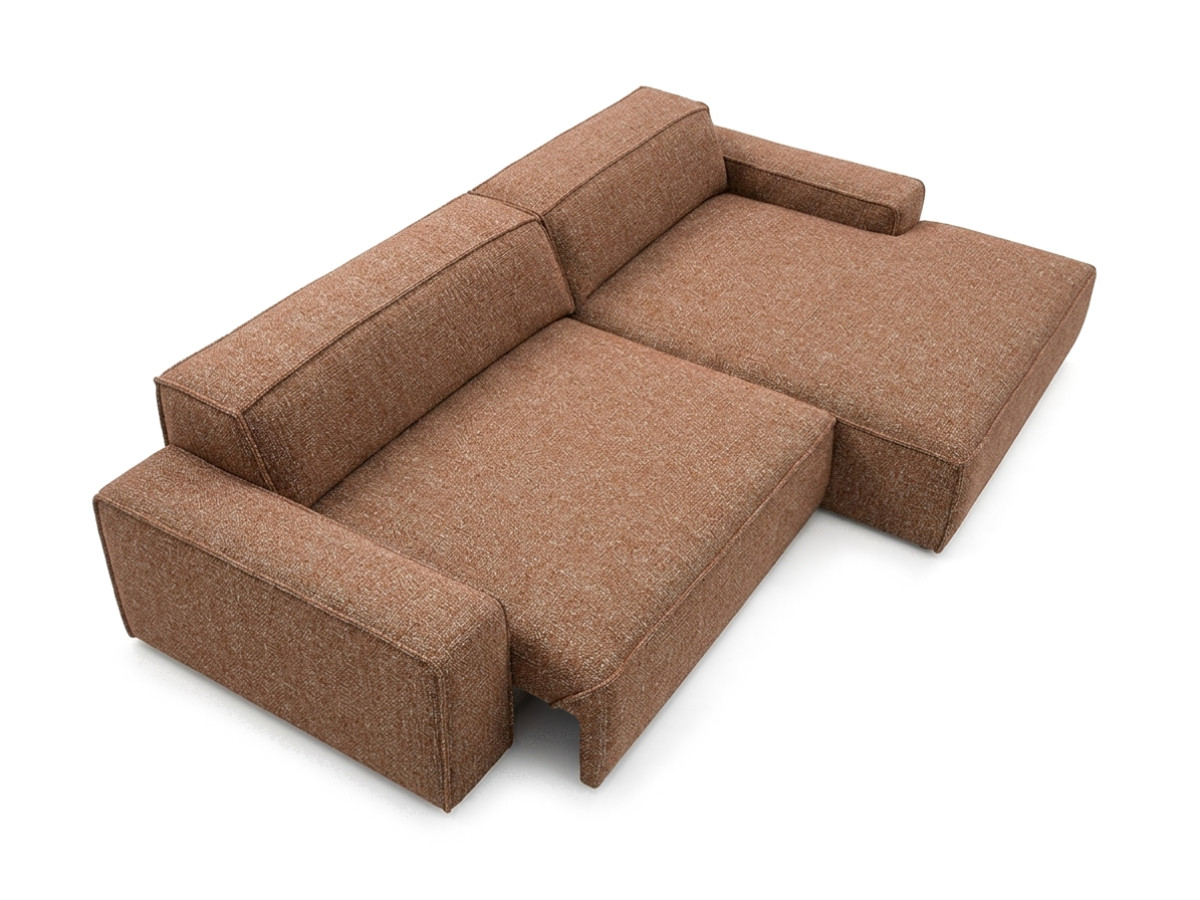 Bobochic Abel Ecksofa mit Schlaffunktion Melange-Stoff Orange Ecke rechts