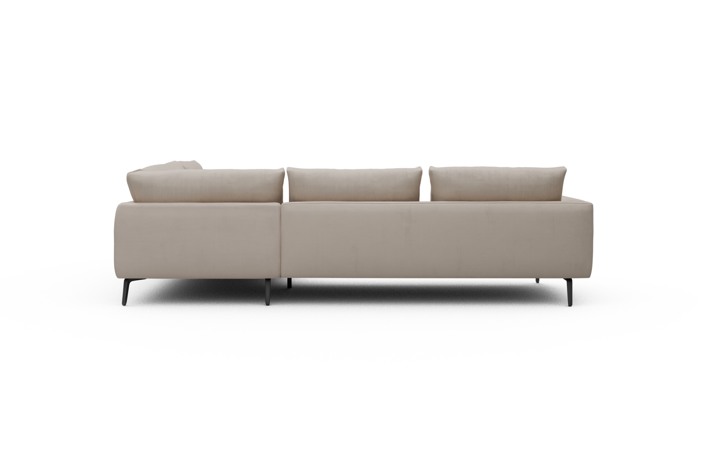 Ecksofa Karl Relax-Ecke rechts mit 2,5-Sitzer Cordufine-Off-White