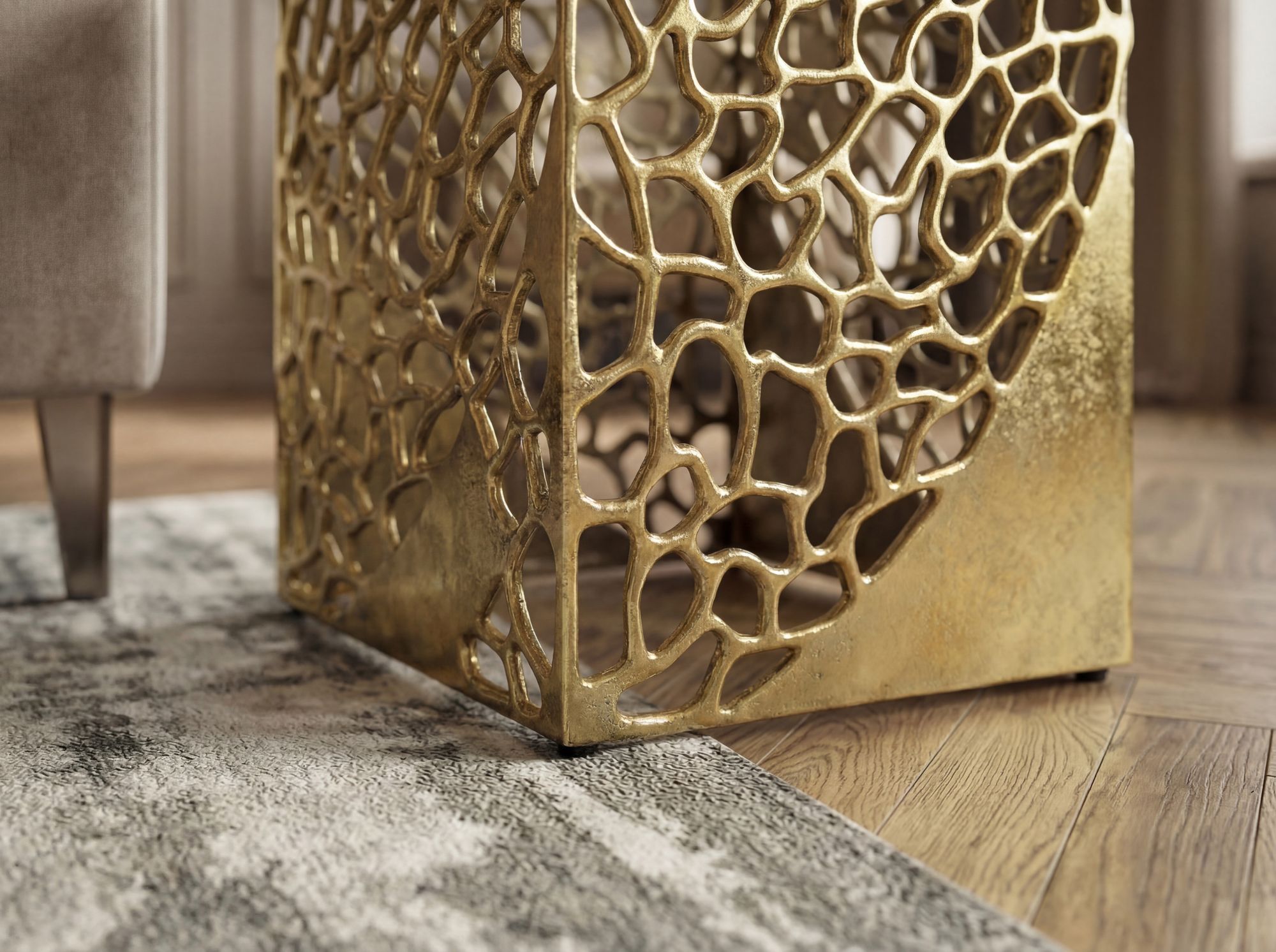Satztisch 2er-Set Vevelstad Aluminium Gold 30 × 30 × 45 cm