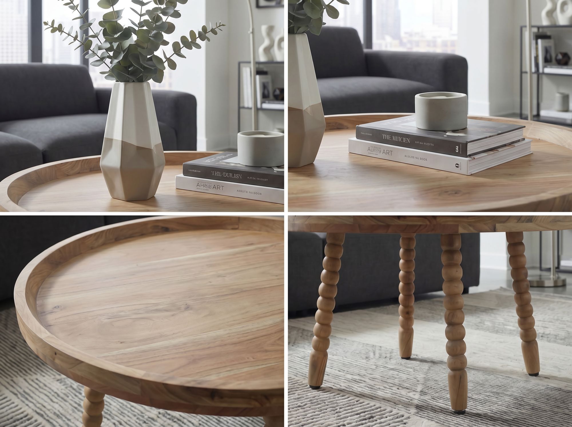 Couchtisch Vaksdal Massivholz Akazie Höhe 40 cm