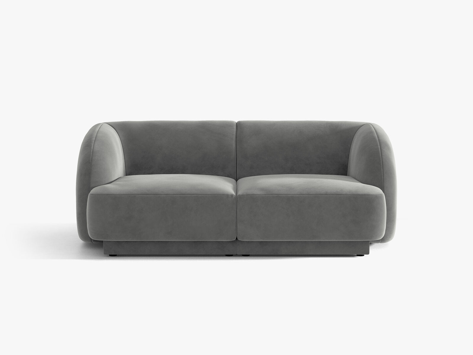 Micadoni Sofa Miley 2-Sitzer Samt Venus Hellgrau