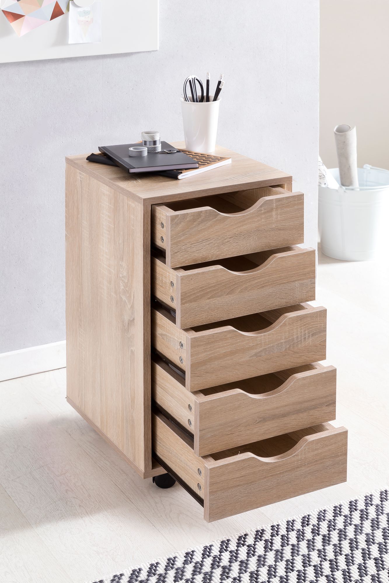 Rollcontainer Dalaro Braun 33 × 38 × 64 cm