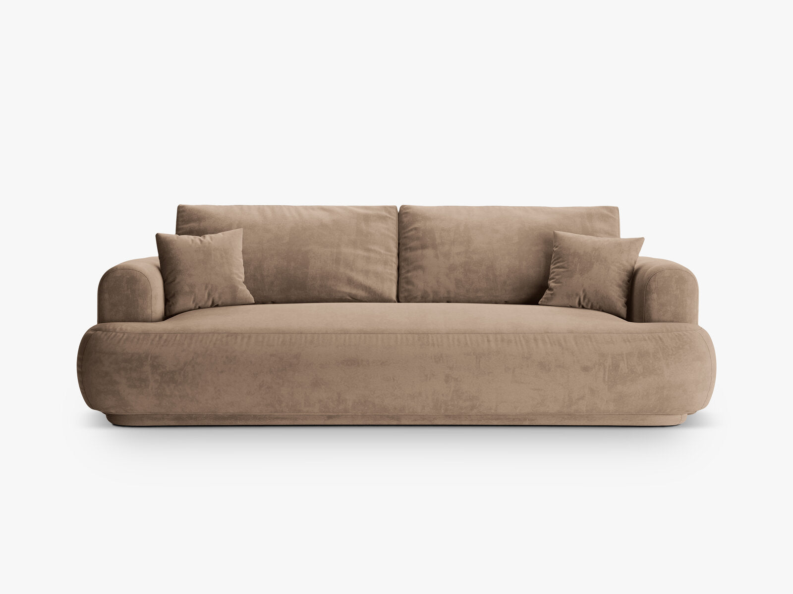 Micadoni Ella Schlafsofa 3-Sitzer mit Bettkasten Samt Vogue Dunkelbeige
