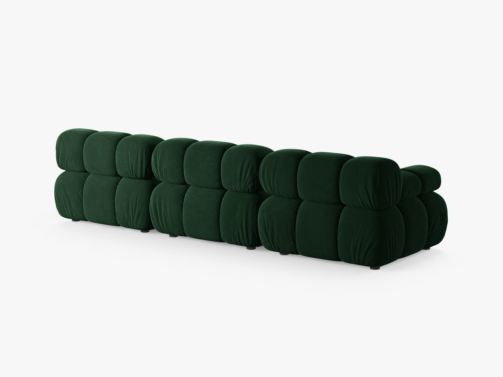 Micadoni Modulares Sofa Bellis 3-Sitzer Samt Bluvel Flaschengrün