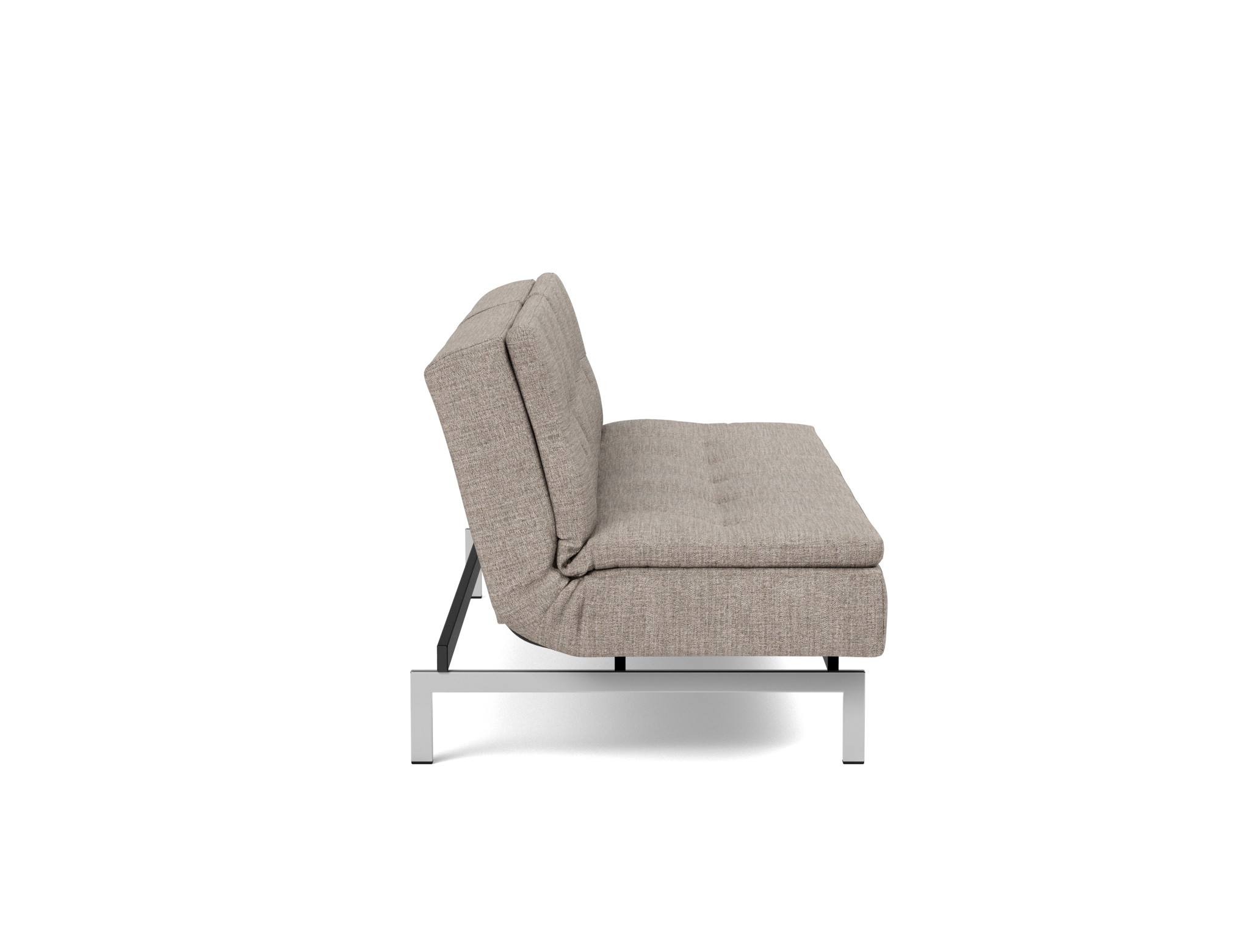 Schlafsofa Dublexo Chenille Yuveno 472-Warm-Grey Beine Chrom