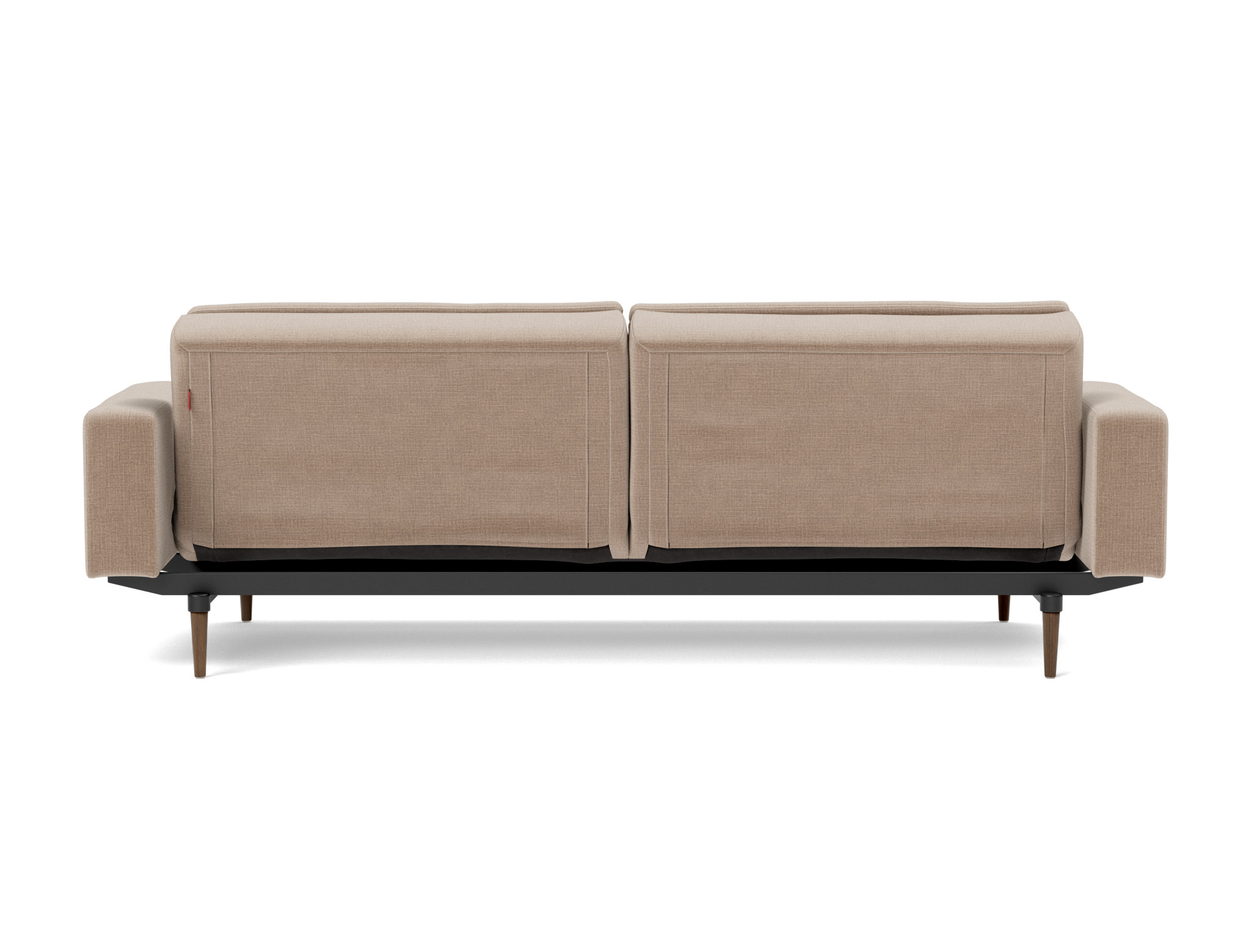 Schlafsofa Dublexo mit Armlehnen Chenille Esina 417-Mocha Beine Styletto Eiche dunkel