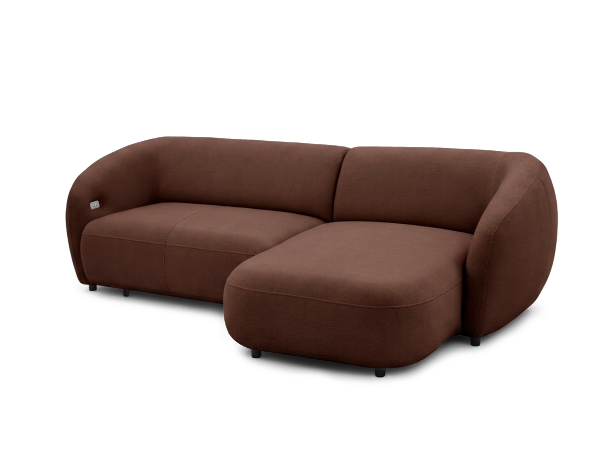 Bobochic Halo Ecksofa mit Schlaffunktion Stoff Braun Ecke rechts