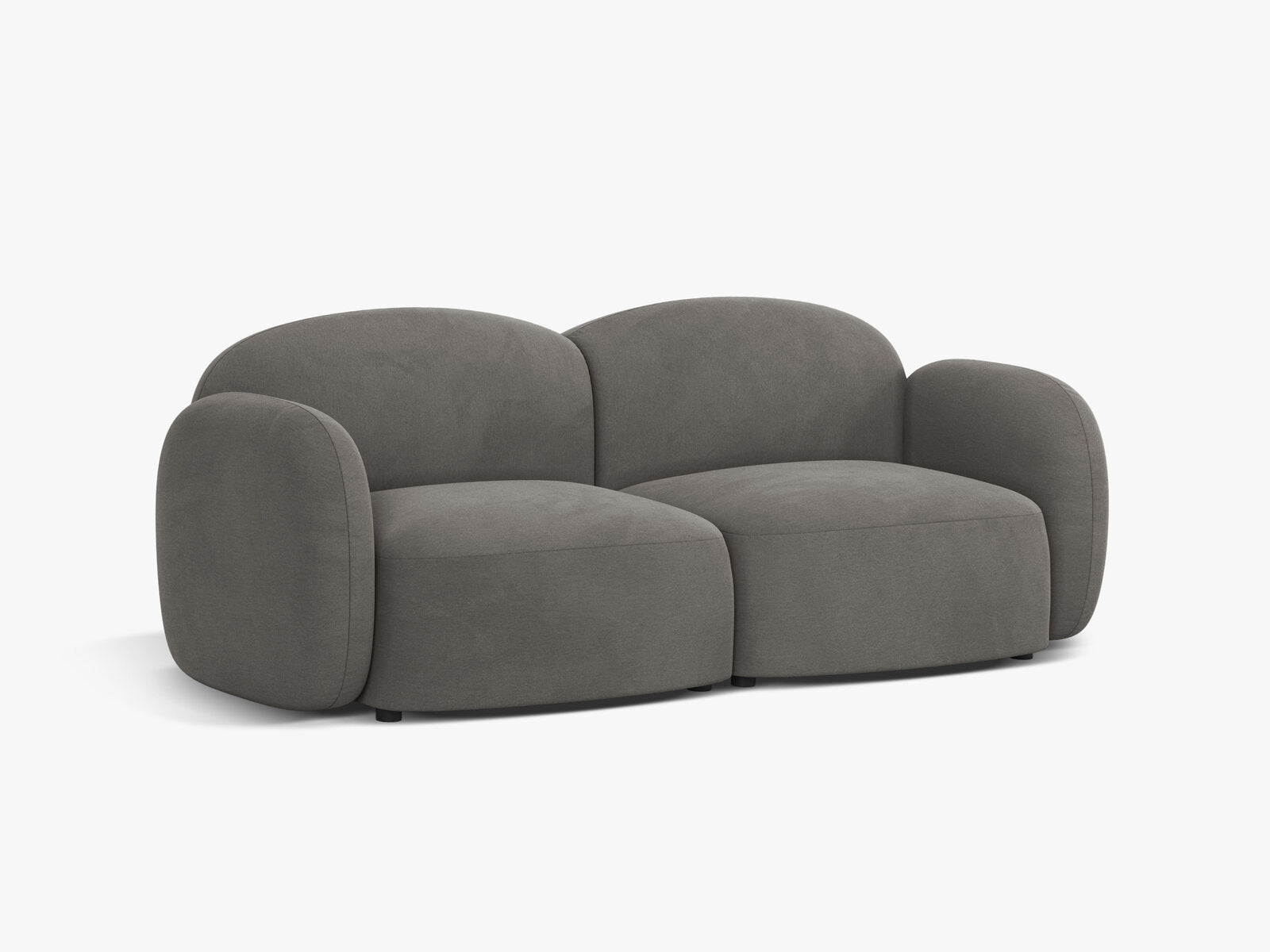 Micadoni Sofa Blair 2-Sitzer Samt Casino Hellgrau