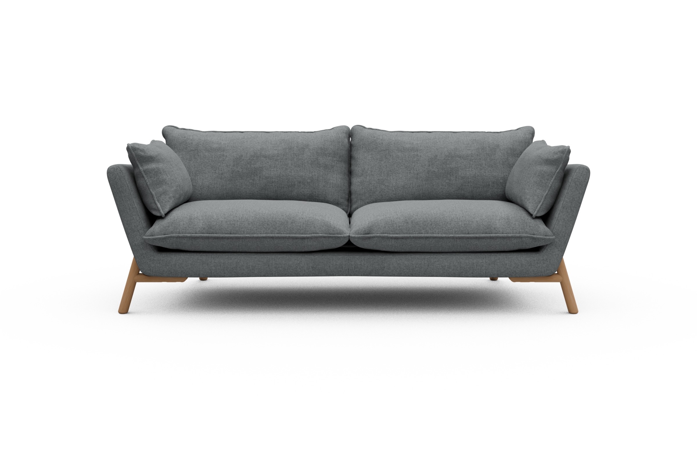 Skandi Home Sofa Emil PREMIUM 3-Sitzer Beinfarbe Eiche Natur Casone-Gravel-Grey moebelfaktor