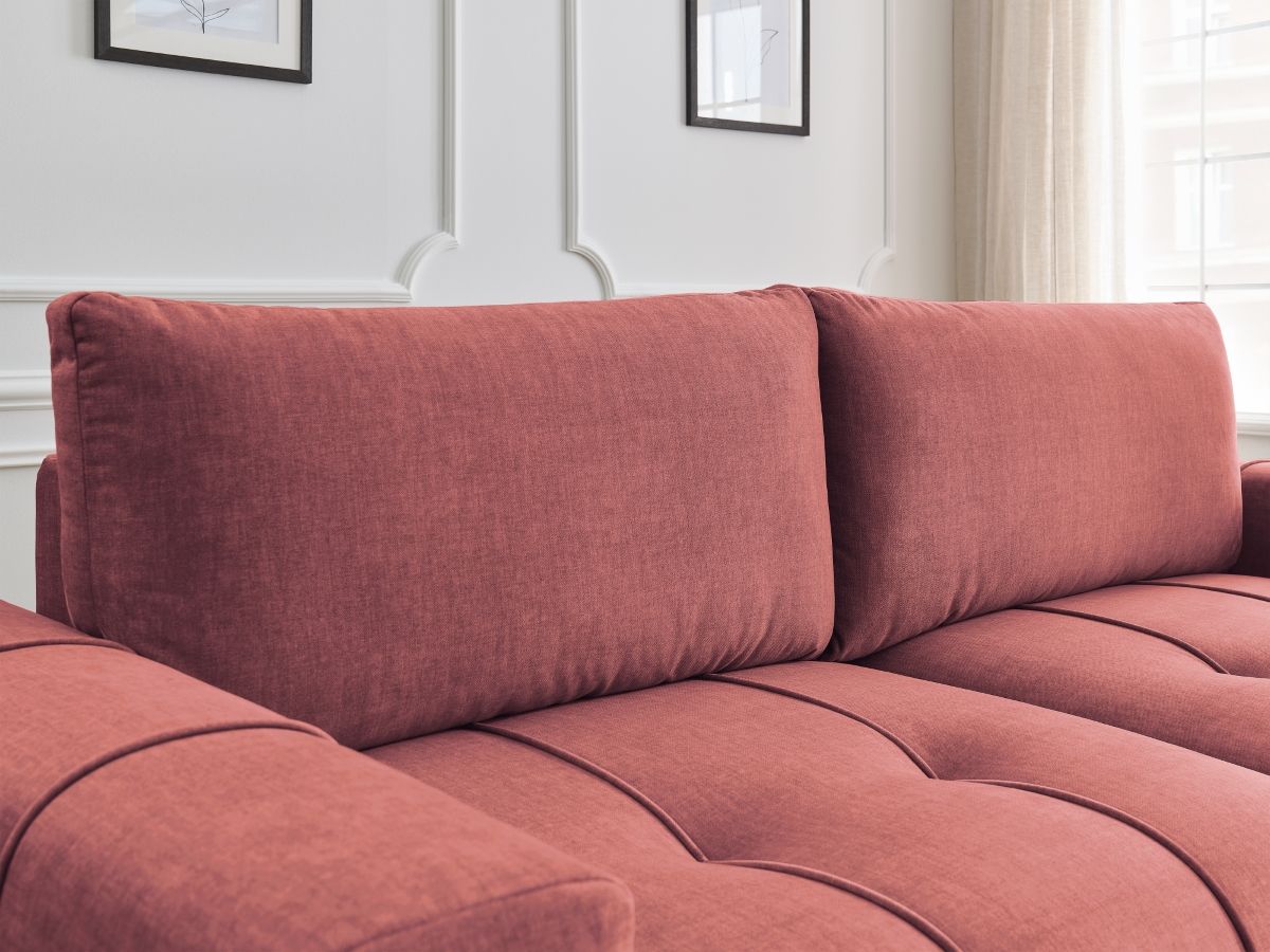 Bobochic Arsene Schlafsofa 3-Sitzer mit Bettkasten Samt Orange