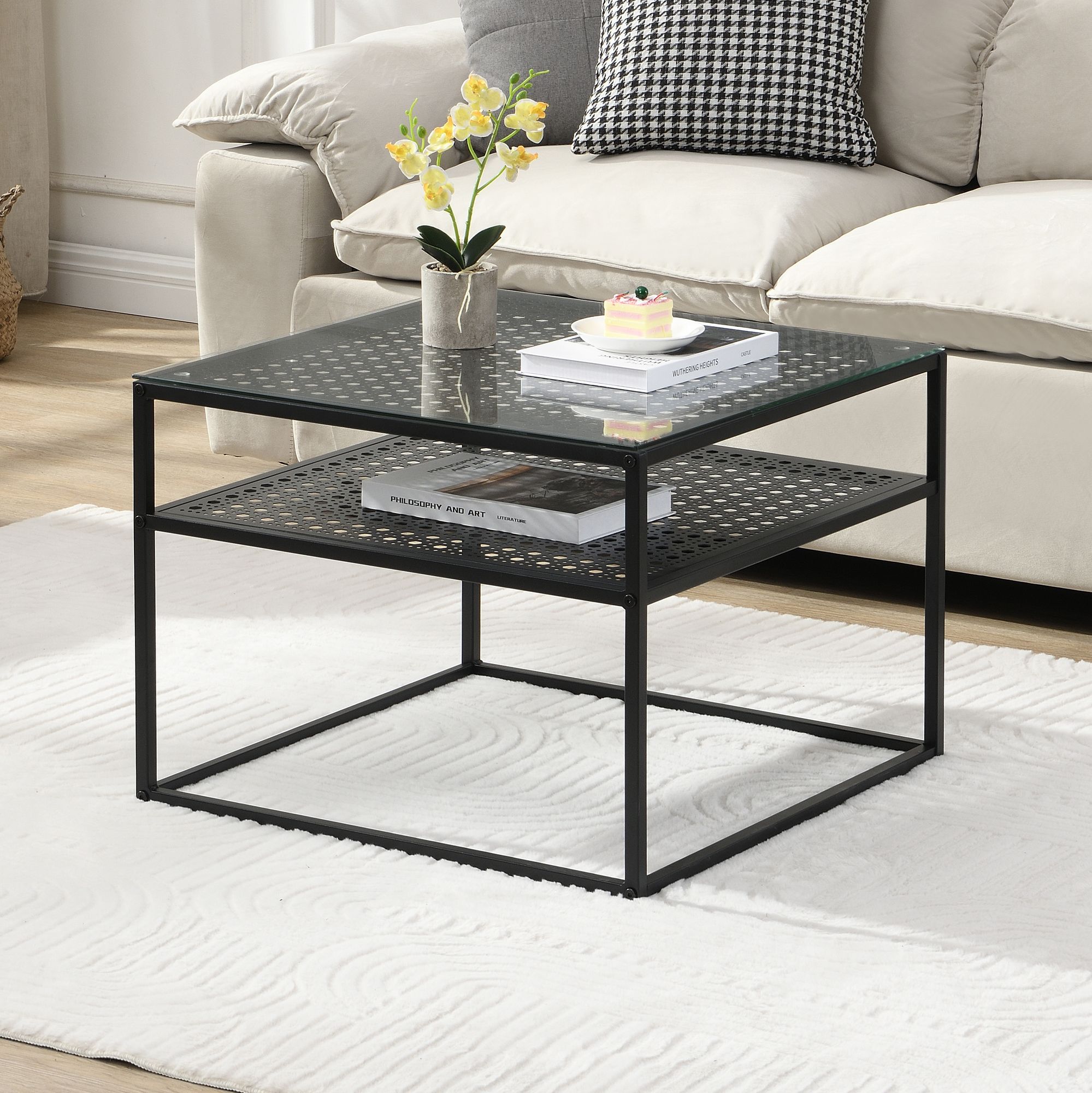 Couchtisch Jelling Glas Schwarz 60 × 60 × 45 cm