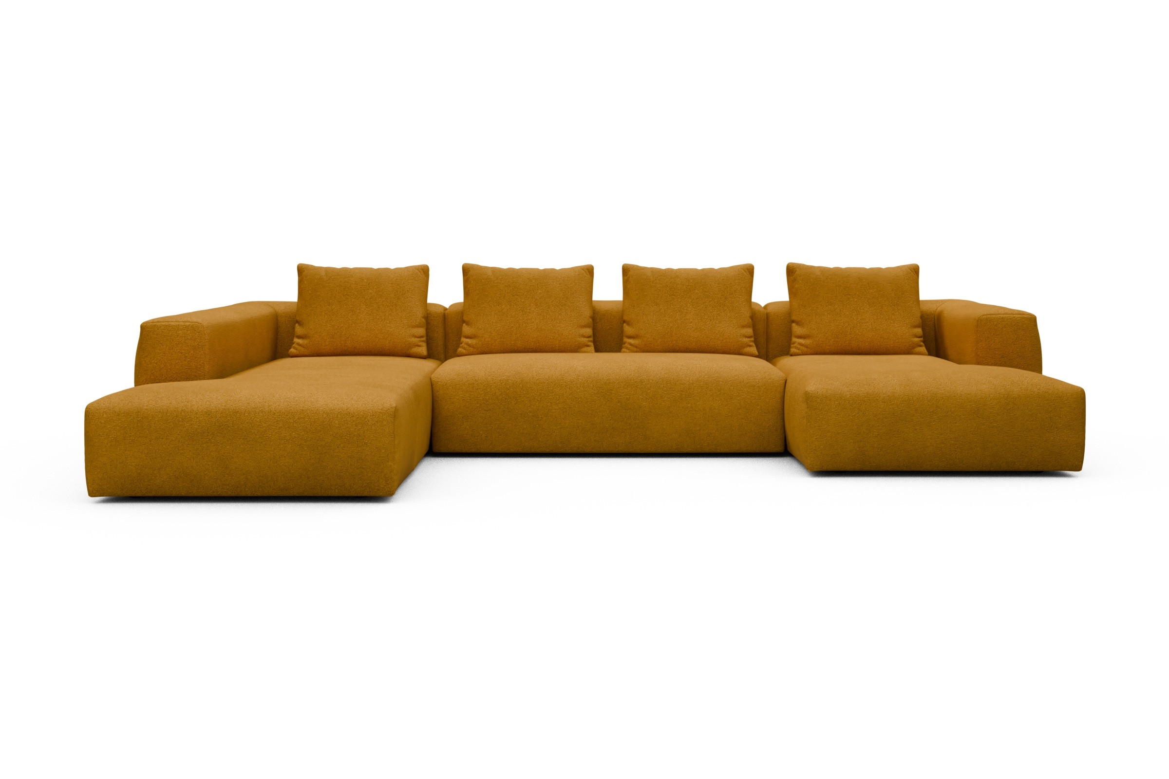 Skandi Home Wohnlandschaft Fred Relax-Ecke links mit 2-Sitzer und Chaiselongue rechts Boucle-Ochre moebelfaktor