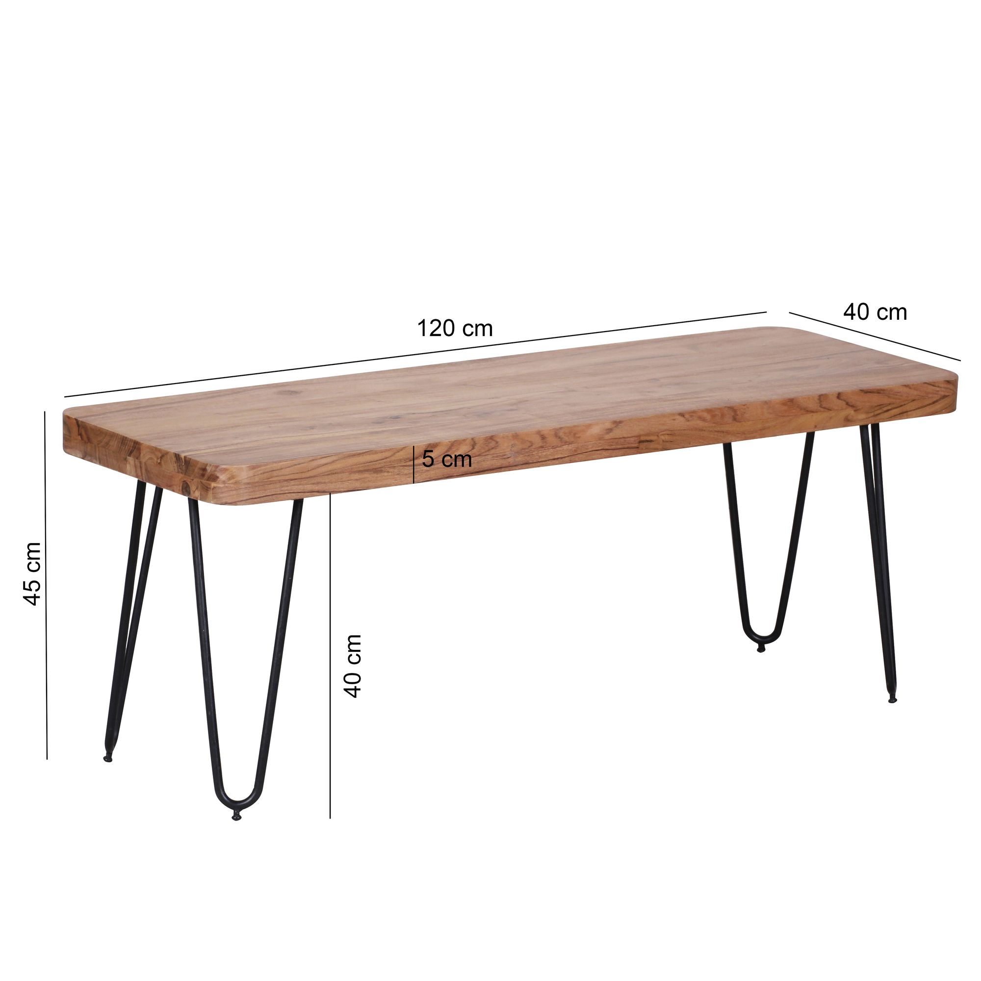Sitzbank Agdenes Akazie Massivholz 120 × 40 × 45 cm