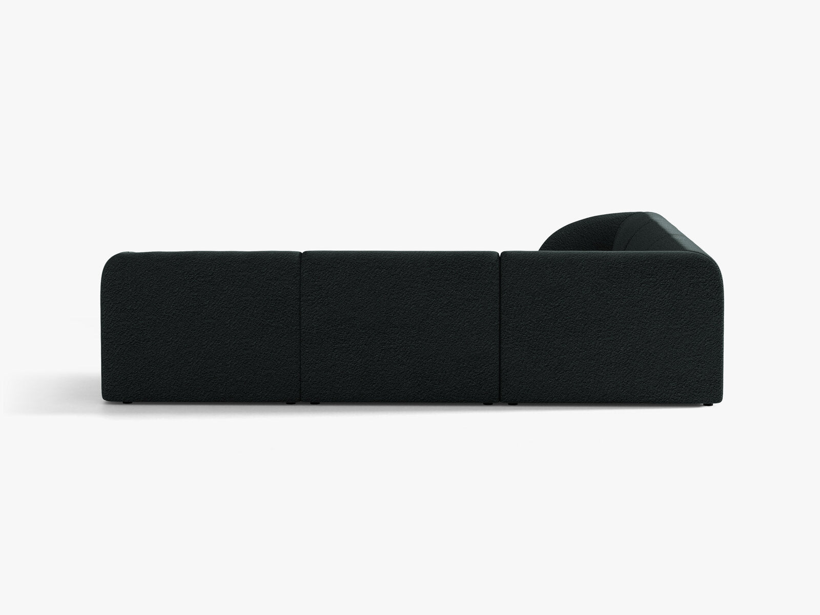 Micadoni 5-Sitzer Symmetrisches Ecksofa Miley Boucle Baloo Schwarz