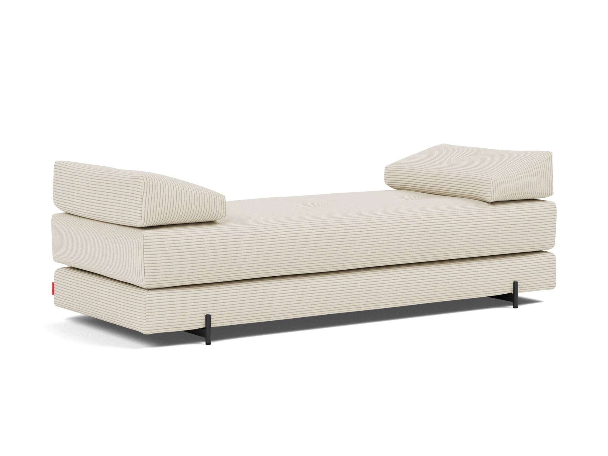 Tagesbett Sigmund Kord Corduroy 594-Ivory Beine Indu schwarz