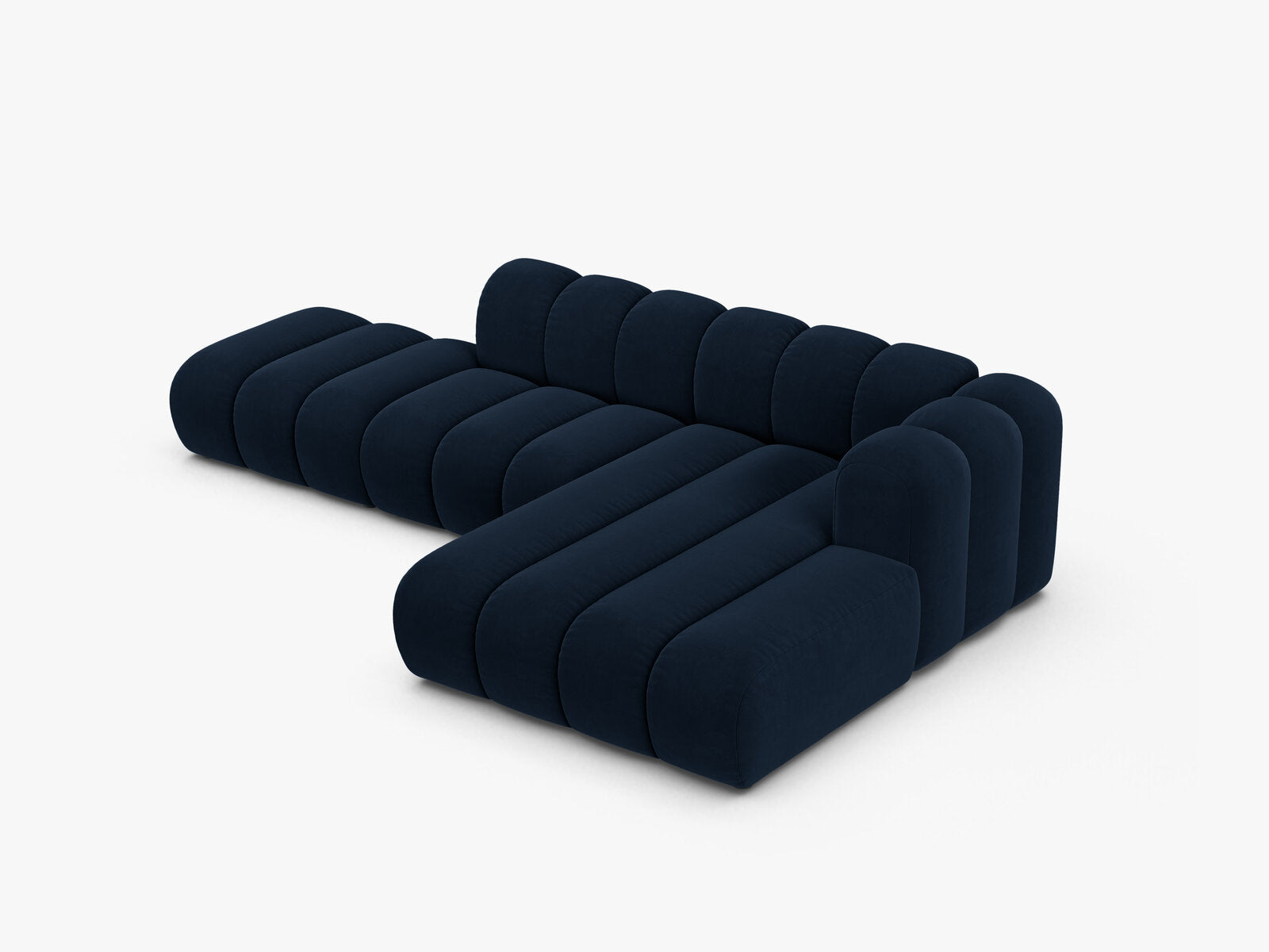 Micadoni Modulares Ecksofa offen Lupine 5-Sitzer Rechts Samt Salvador Königsblau