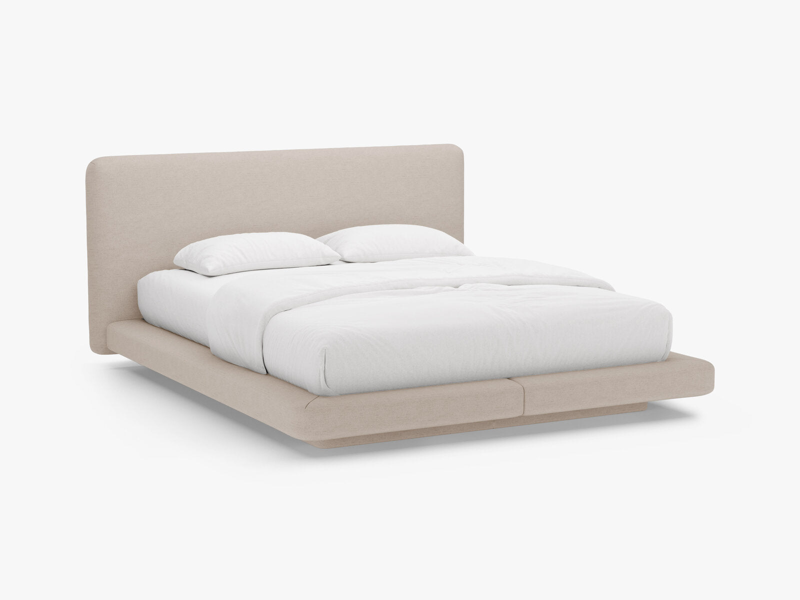 Micadoni Polsterbett mit Kopfteil Linea Strukturierter Stoff Moly Cappuccino 200x200