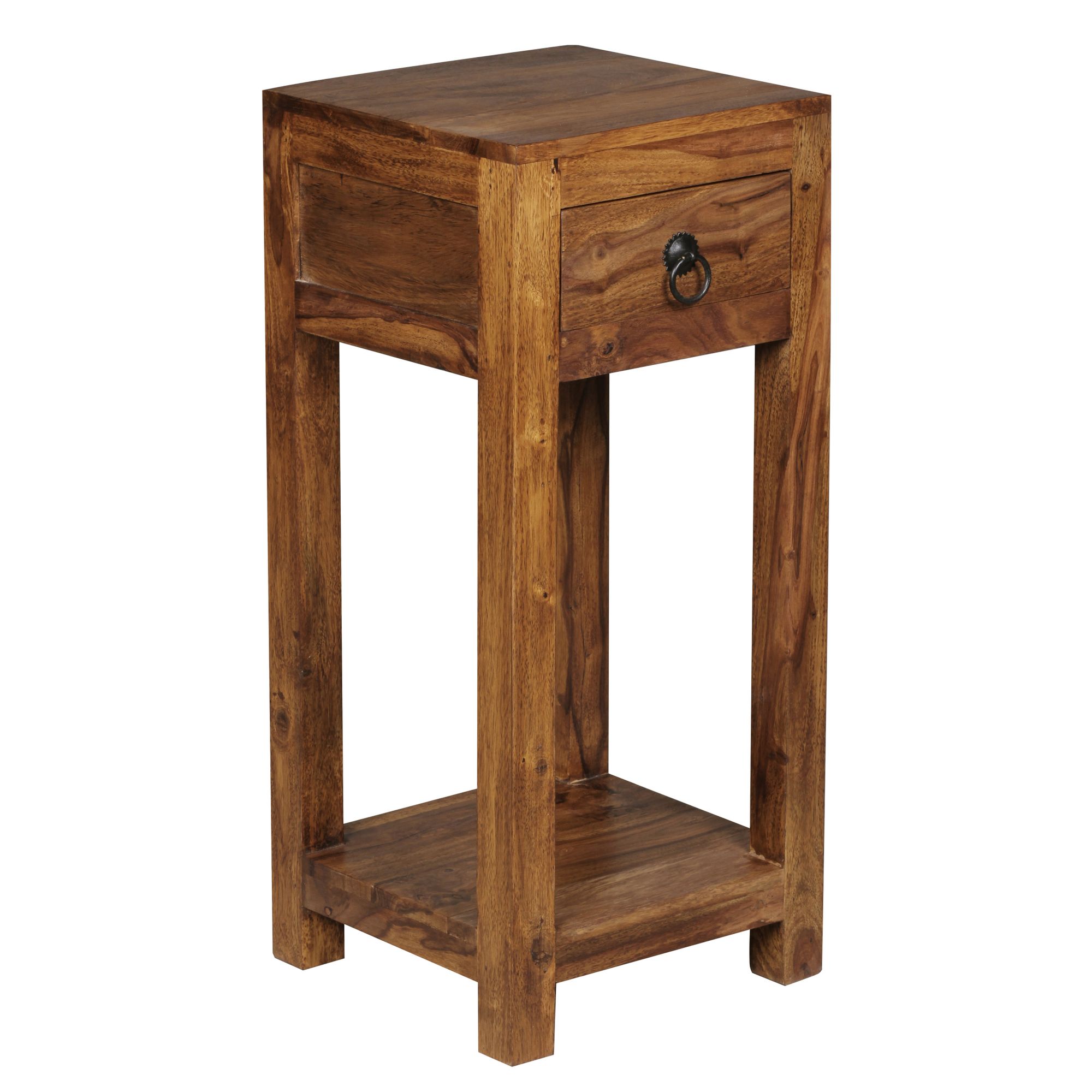 Beistelltisch Aalvik Massivholz Dunkelbraun 30 × 30 × 68 cm