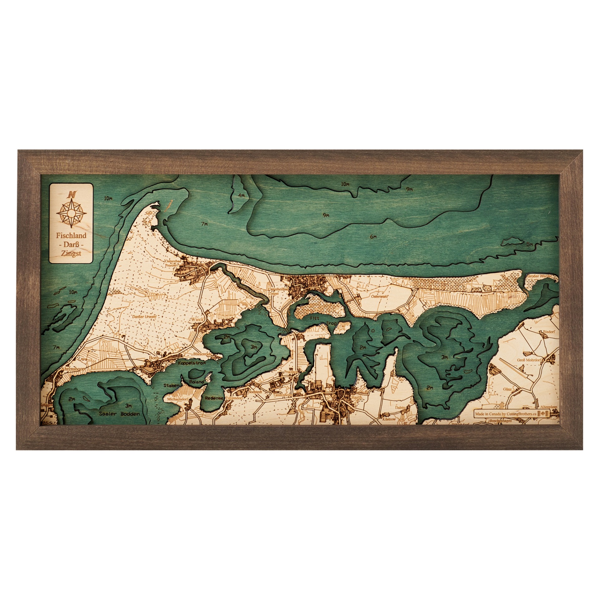Cutting Brothers 3D Holz-Wandkarte Fischland Darß Zingst 40.5 x 20 moebelfaktor