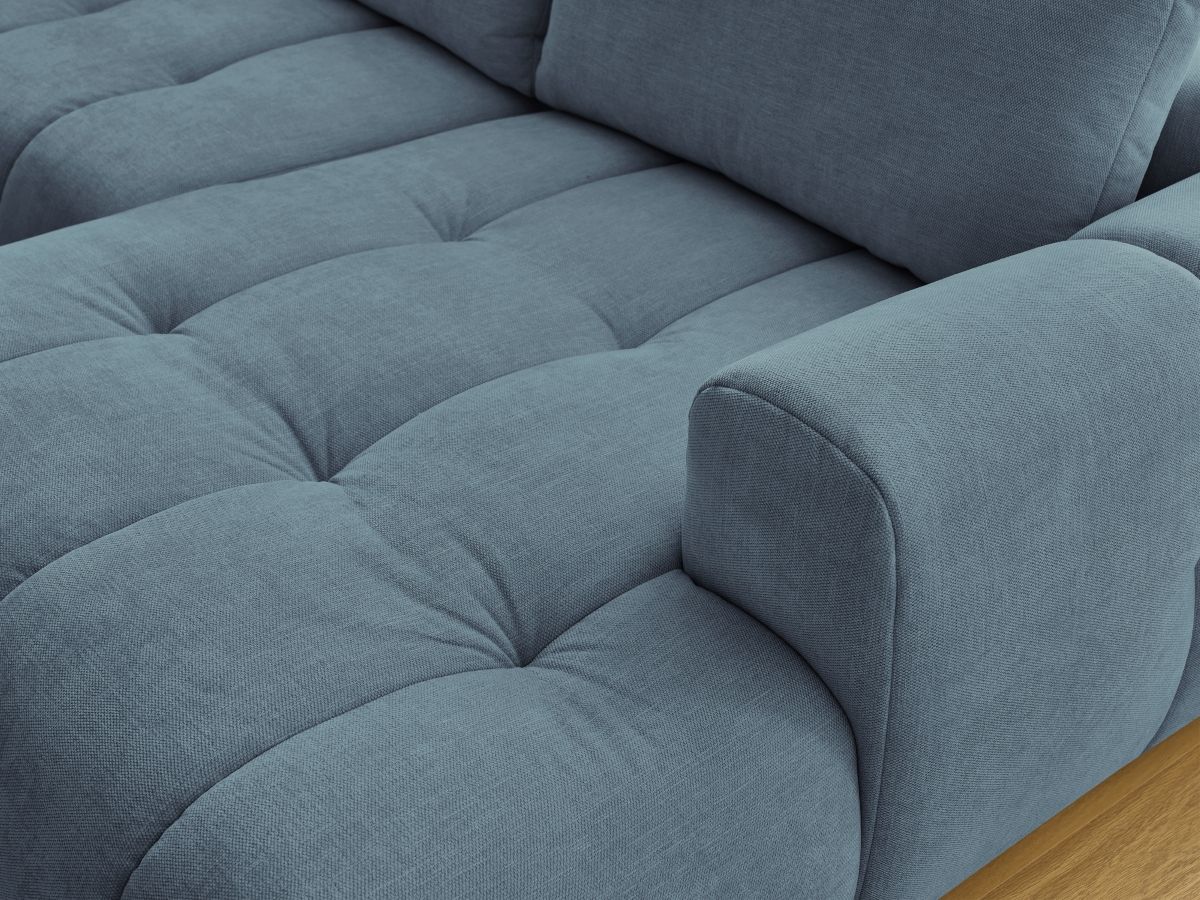 Bobochic Fuji Wohnlandschaft mit Pouf Stoff Hellblau Ecke rechts