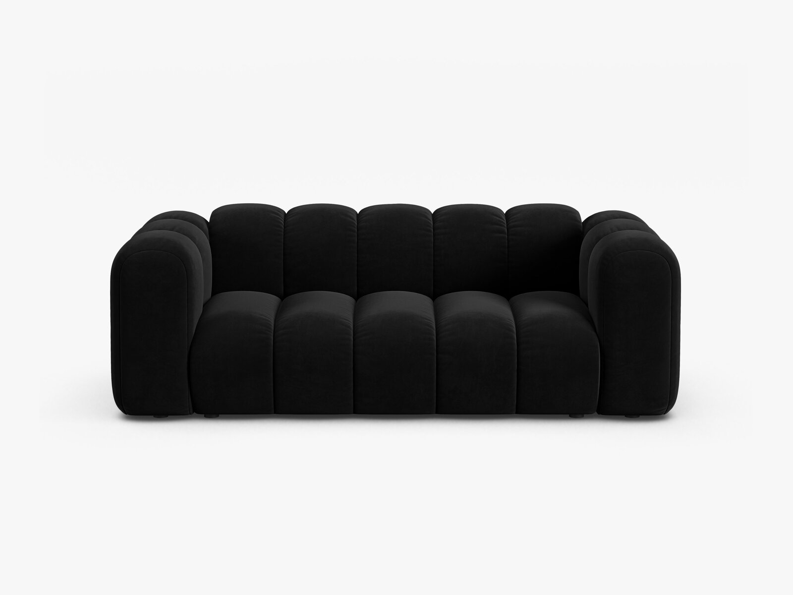 Micadoni Sofa Lupine 2-Sitzer Samt Salvador Schwarz