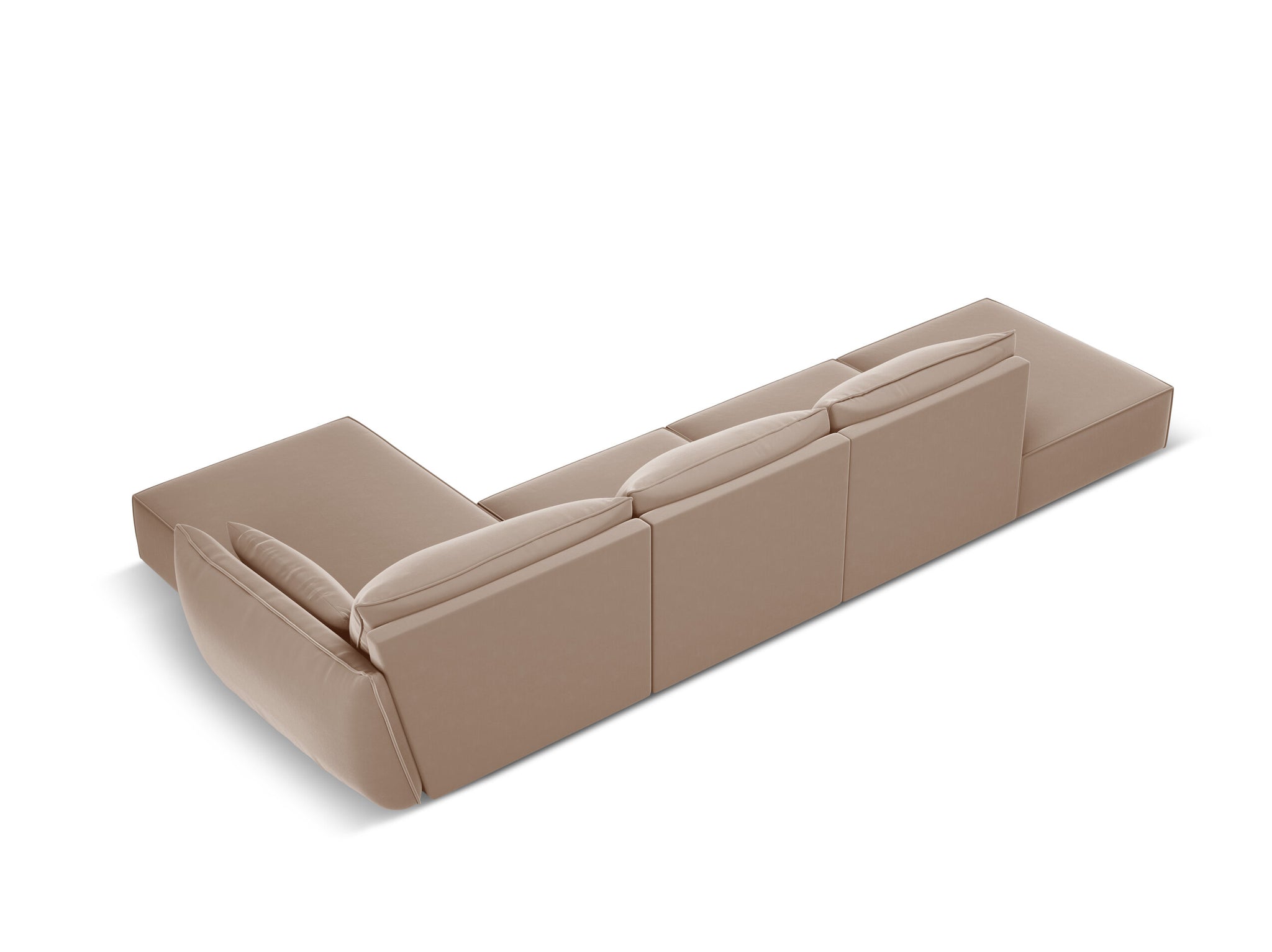 Micadoni Ecksofa Kaelle 5-Sitzer Rechts Samt Beige