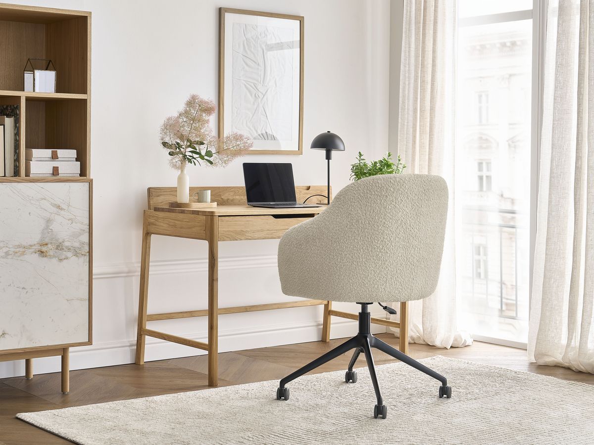 Bobochic Sophie Bürostuhl Bouclé-Stoff Beige