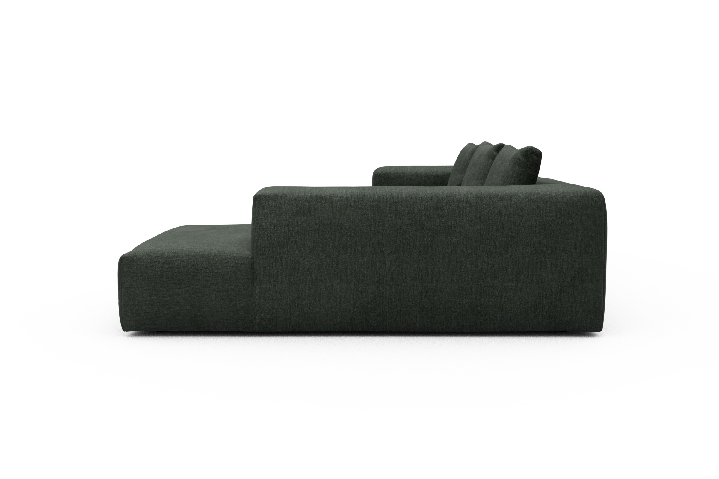 Ecksofa Fred Relax-Ecke rechts mit 2,5-Sitzer Aivi-Pine-Green