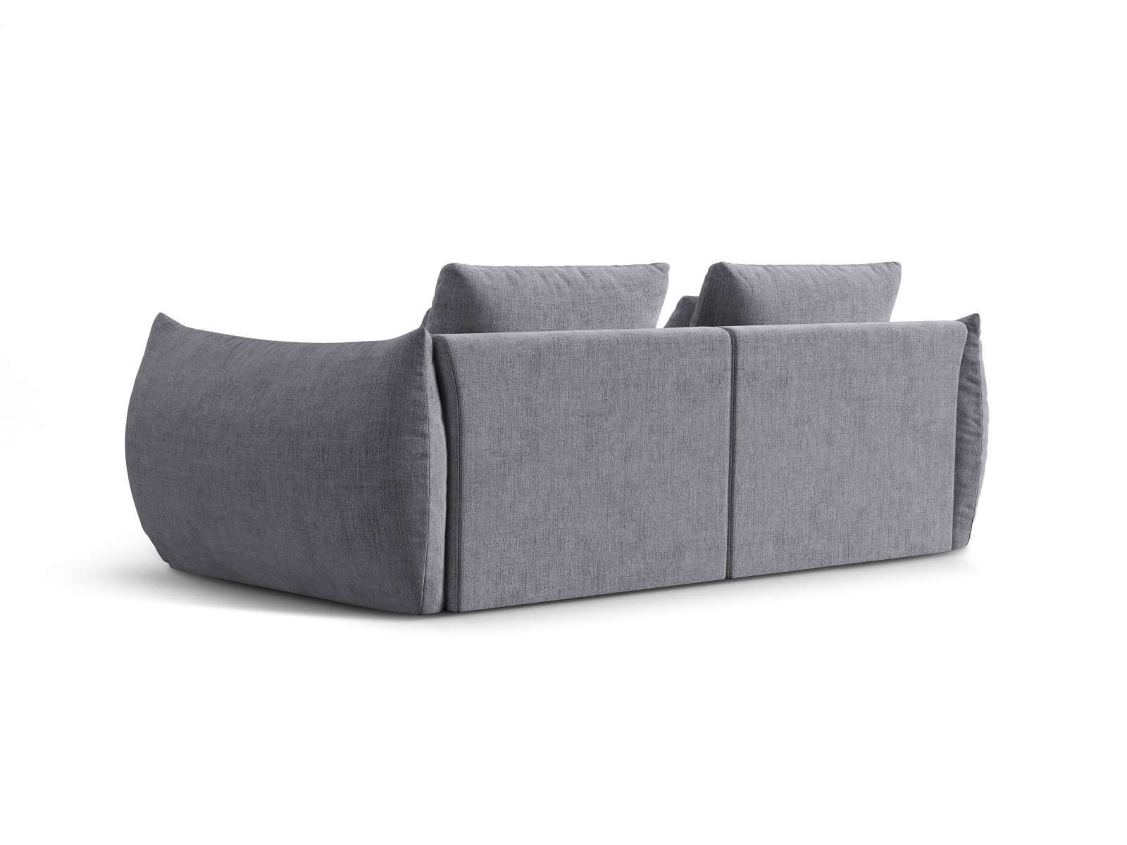 Micadoni Sofa Bloom 3-Sitzer Strukturierter Stoff Grau