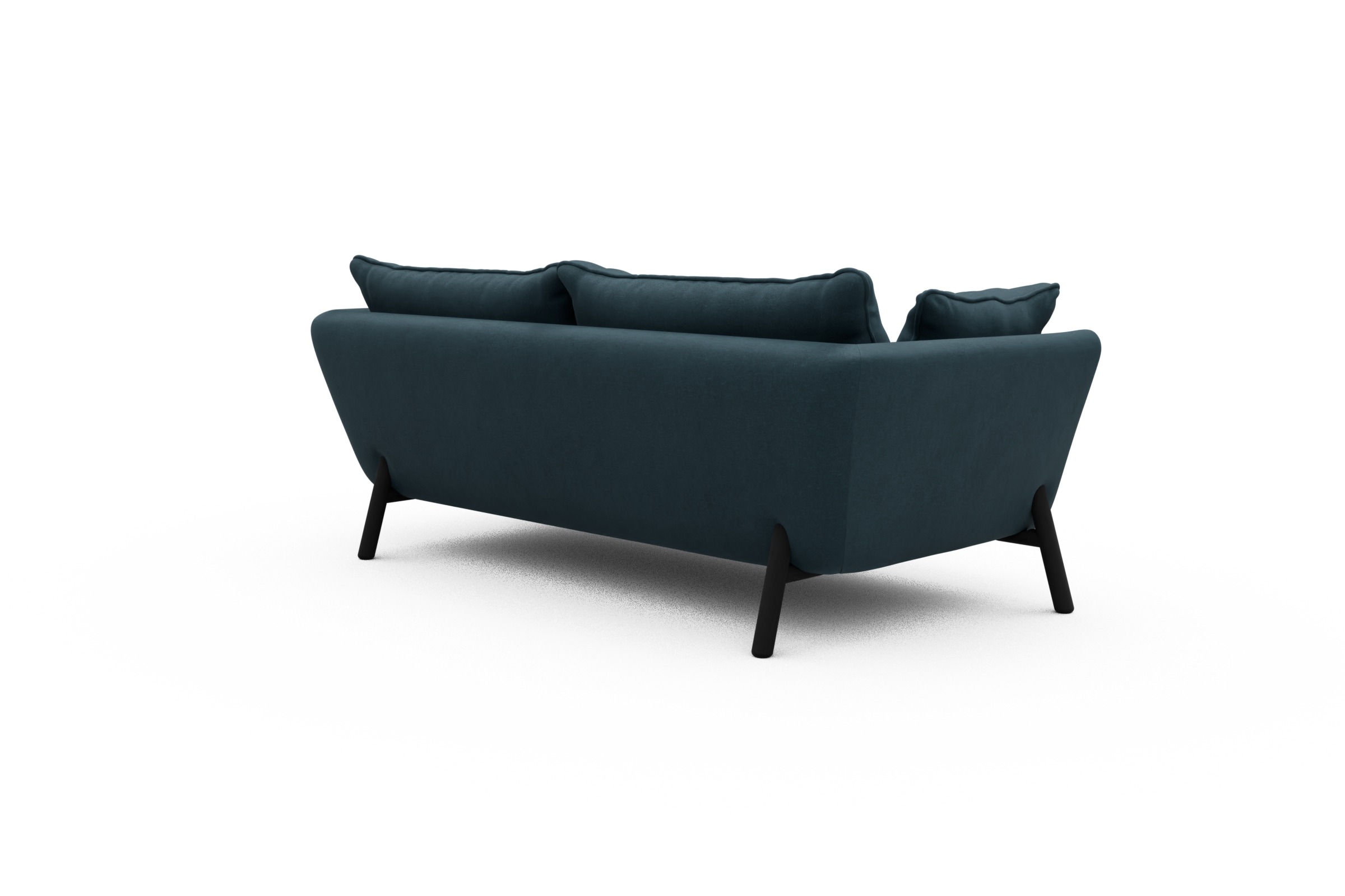 Sofa Emil PREMIUM 2-Sitzer Beinfarbe Eiche Schwarz Satya-Indigo