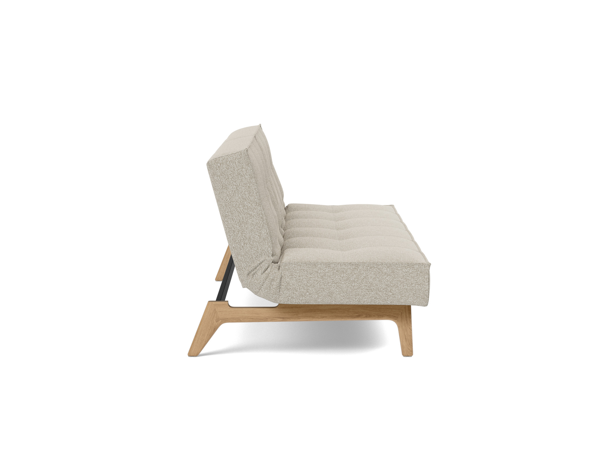 Schlafsofa Splitback Boucle Skandi 539-Beige Beine Eiche