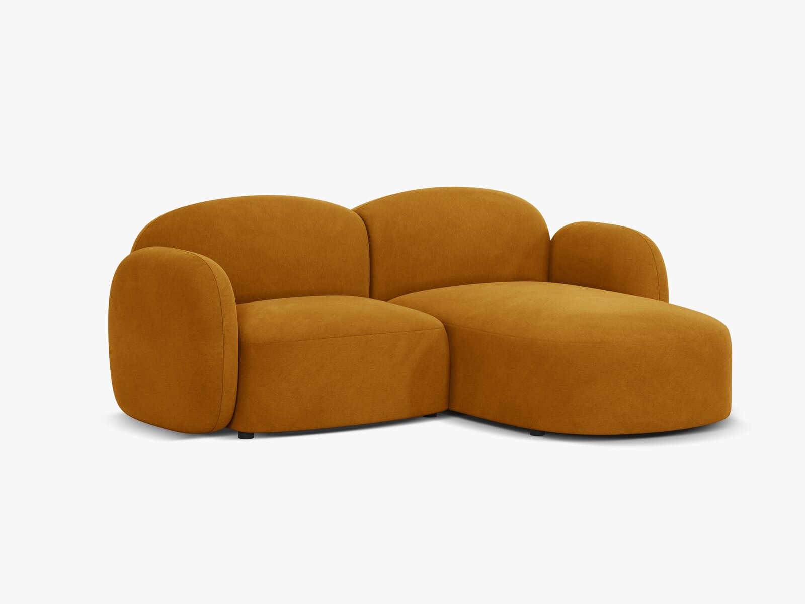 Micadoni Ecksofa Blair 3-Sitzer Rechts Samt Casino Gelb