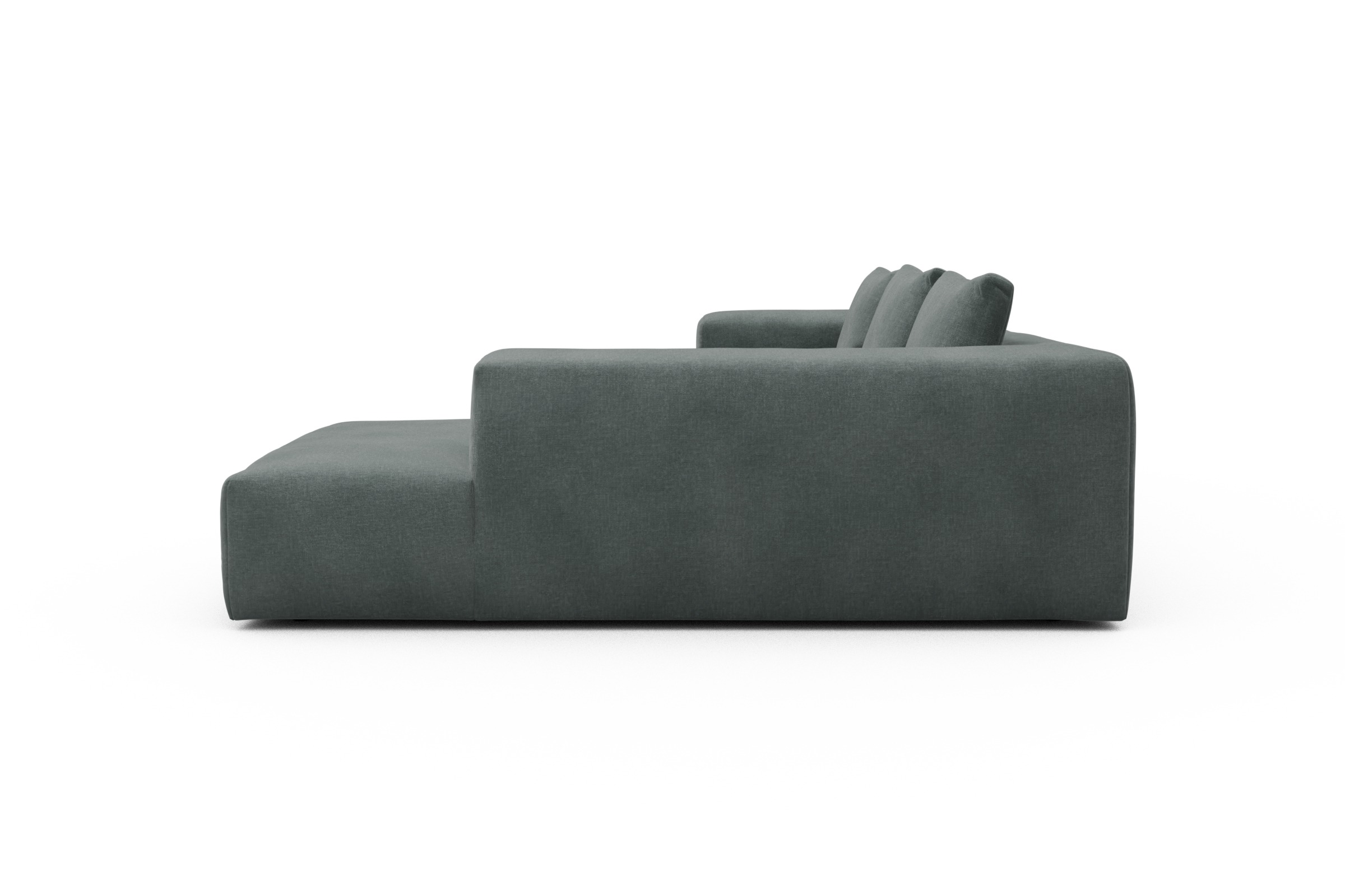 Ecksofa Fred Relax-Ecke rechts mit 2,5-Sitzer Smooth-Silver-Grey