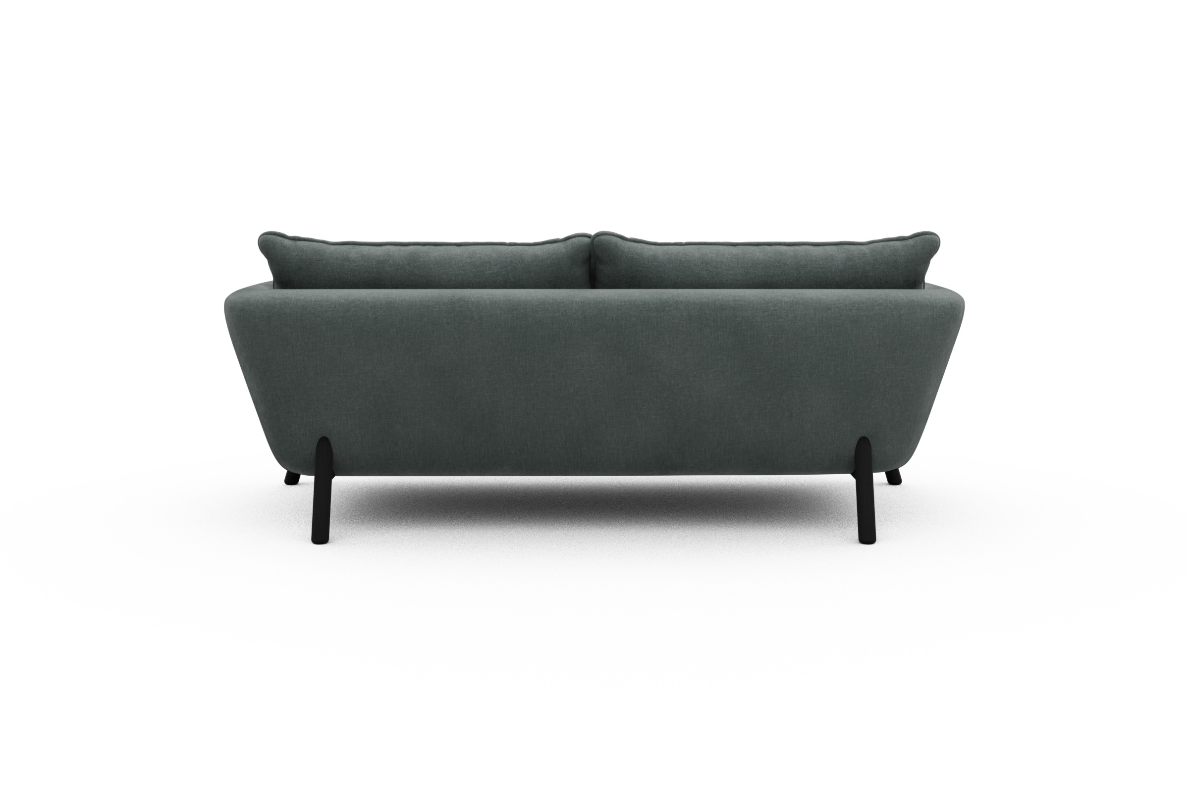 Sofa Emil PREMIUM 2-Sitzer Beinfarbe Eiche Schwarz Smooth-Silver-Grey