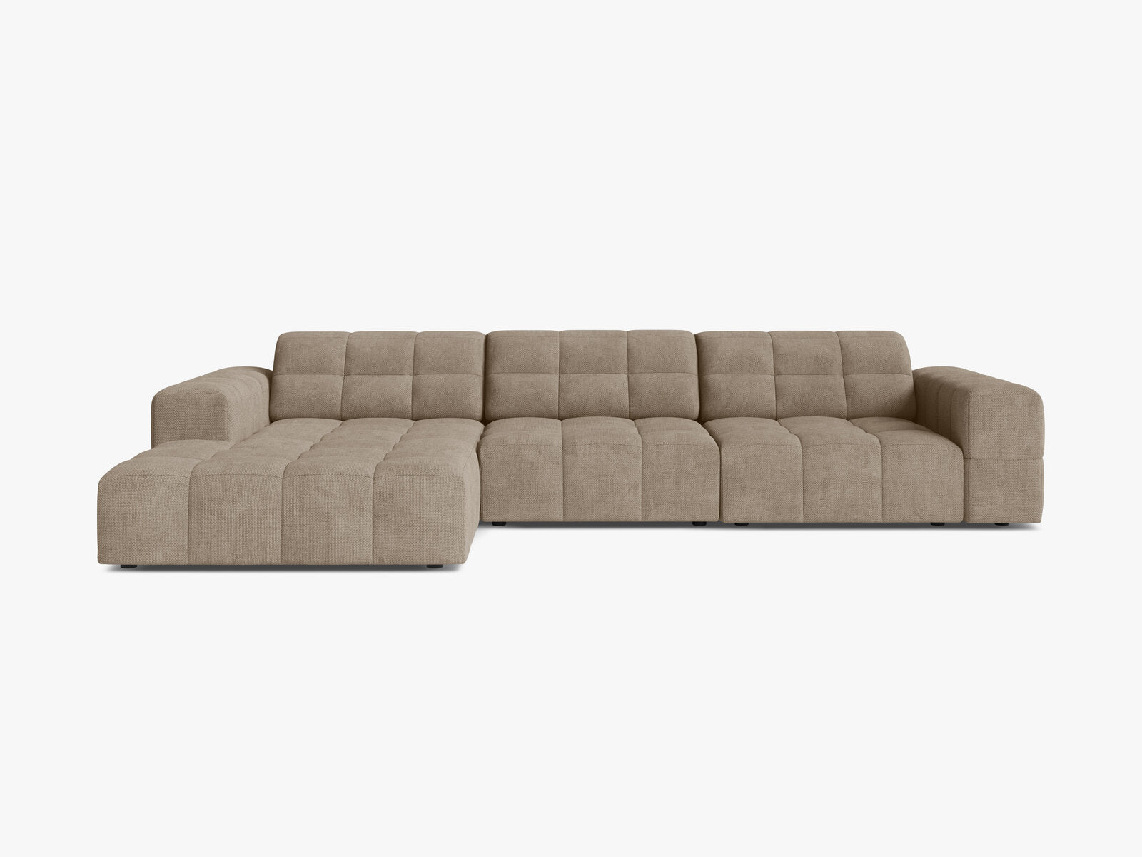 Micadoni Ecksofa Jennifer 4-Sitzer Chenille Eden Dunkelbeige Links