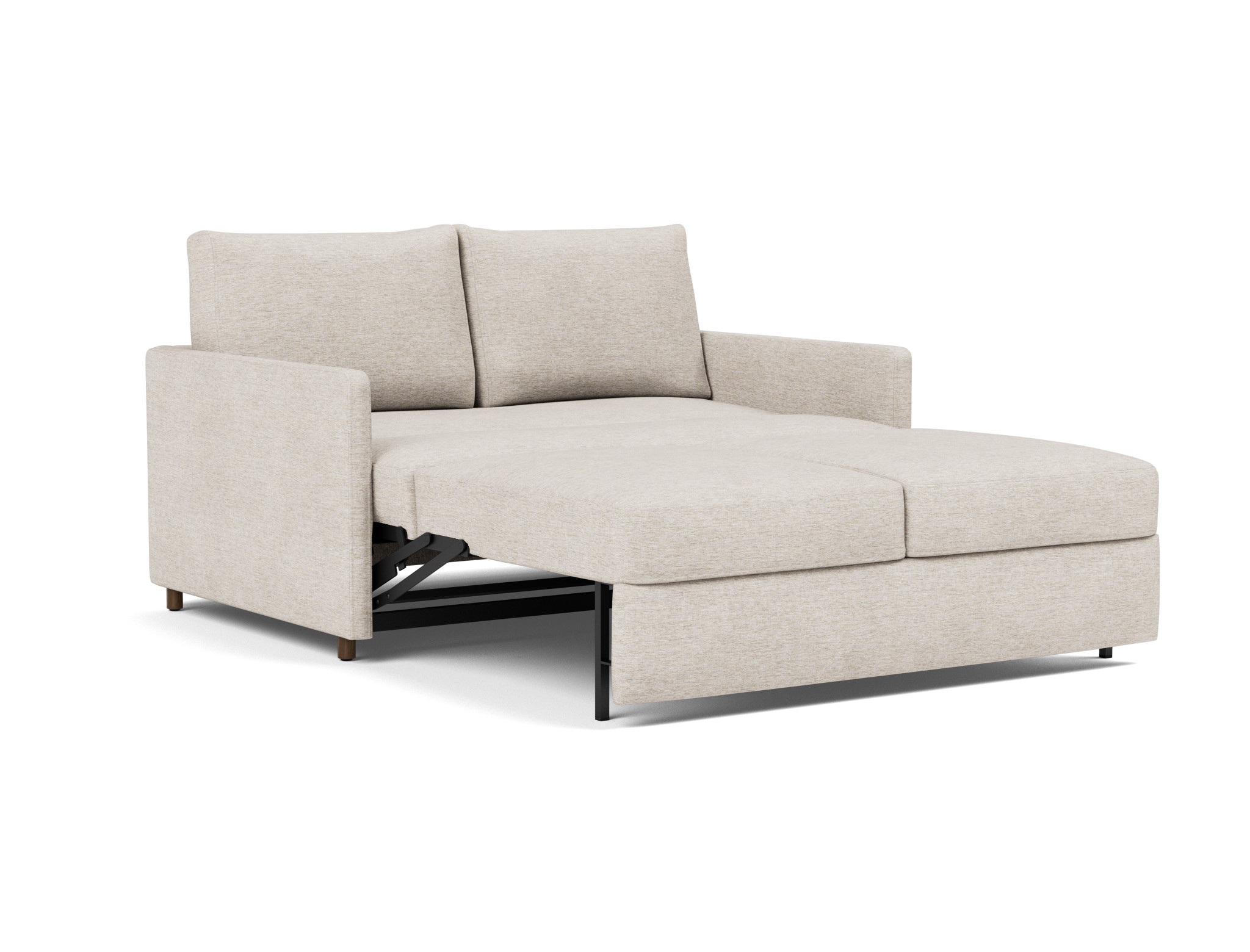 Schlafsofa Neah mit Slim-Armlehnen 140 Chenille Yuveno 470-Natural