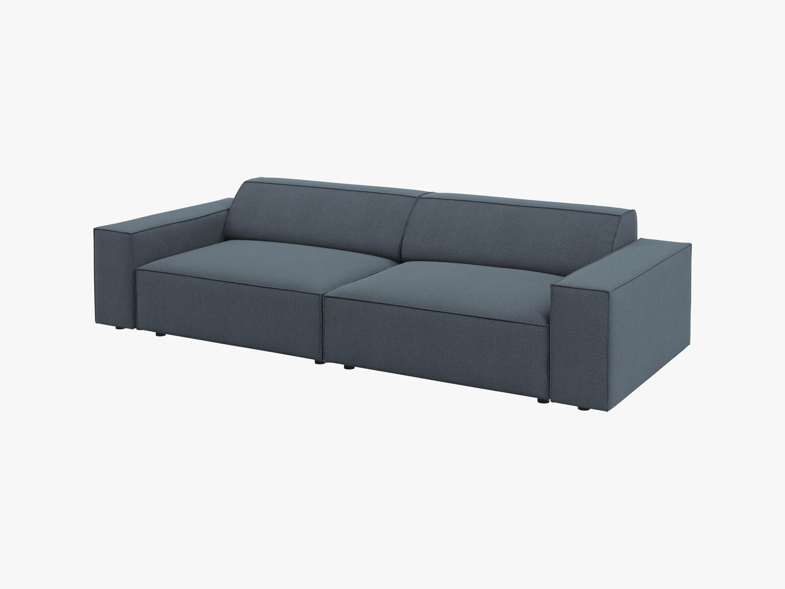 Micadoni 3-Sitzer Sofa Jodie Strukturierter Stoff Megan Blau
