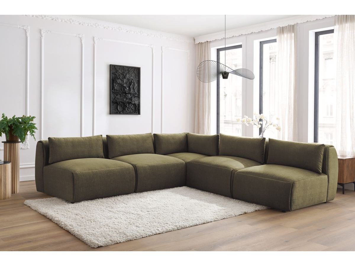 Bobochic Jeanne Ecksofa 299 × 299 cm Samt Grün