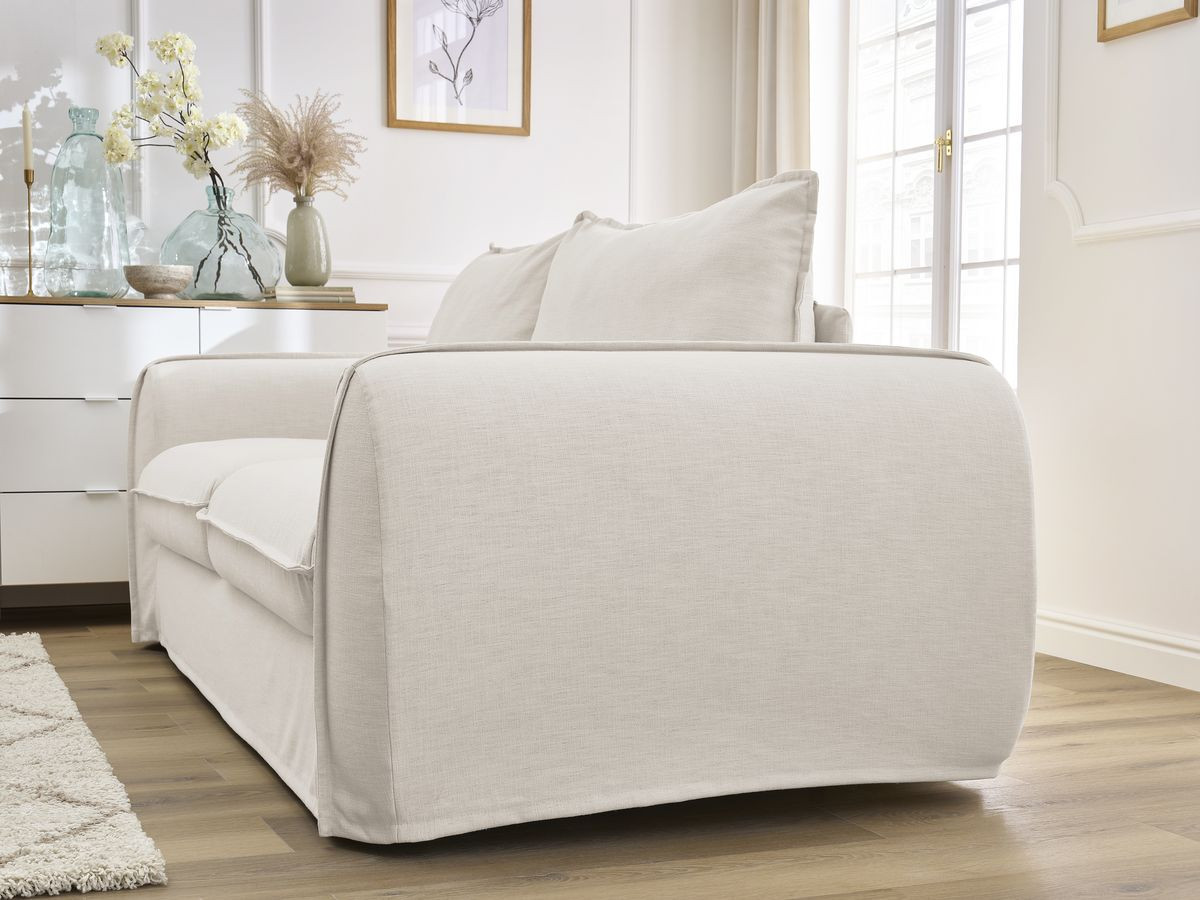 Bobochic Archimede Schlafsofa 3-Sitzer Stoff Beige, Liegefläche 160 × 194 cm