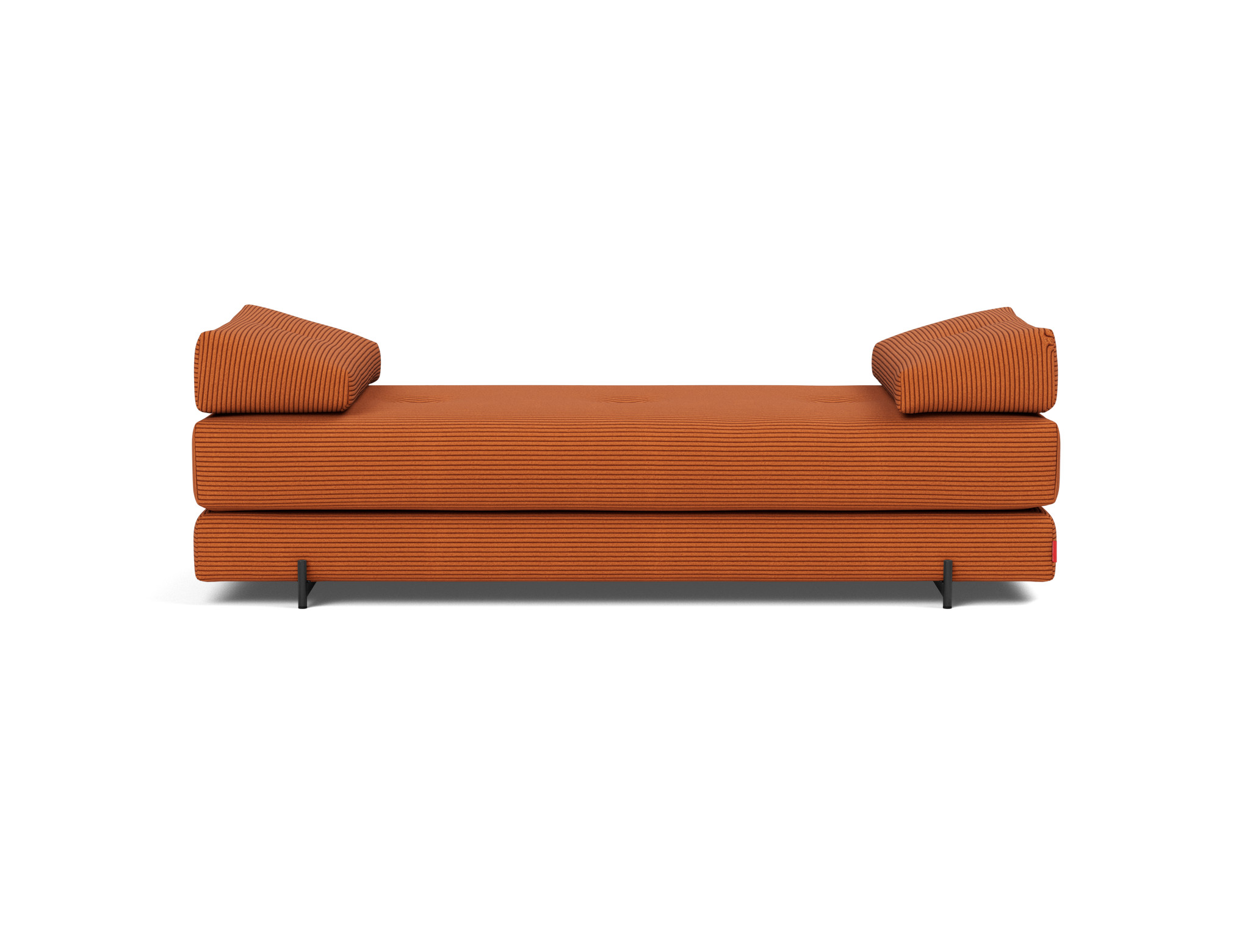 Tagesbett Sigmund Kord Corduroy 595-Burnt-Orange Beine Indu schwarz